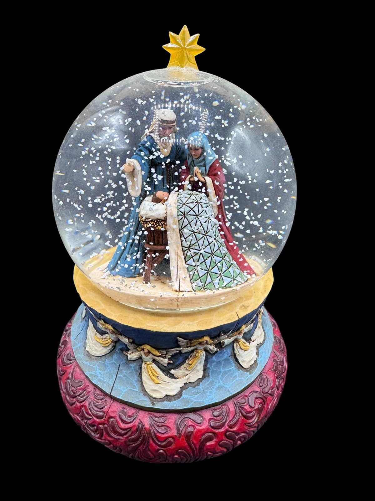 Enesco Jim Shore O Holy Night Nativity Snow Globe 4008847 2007 Music Christmas