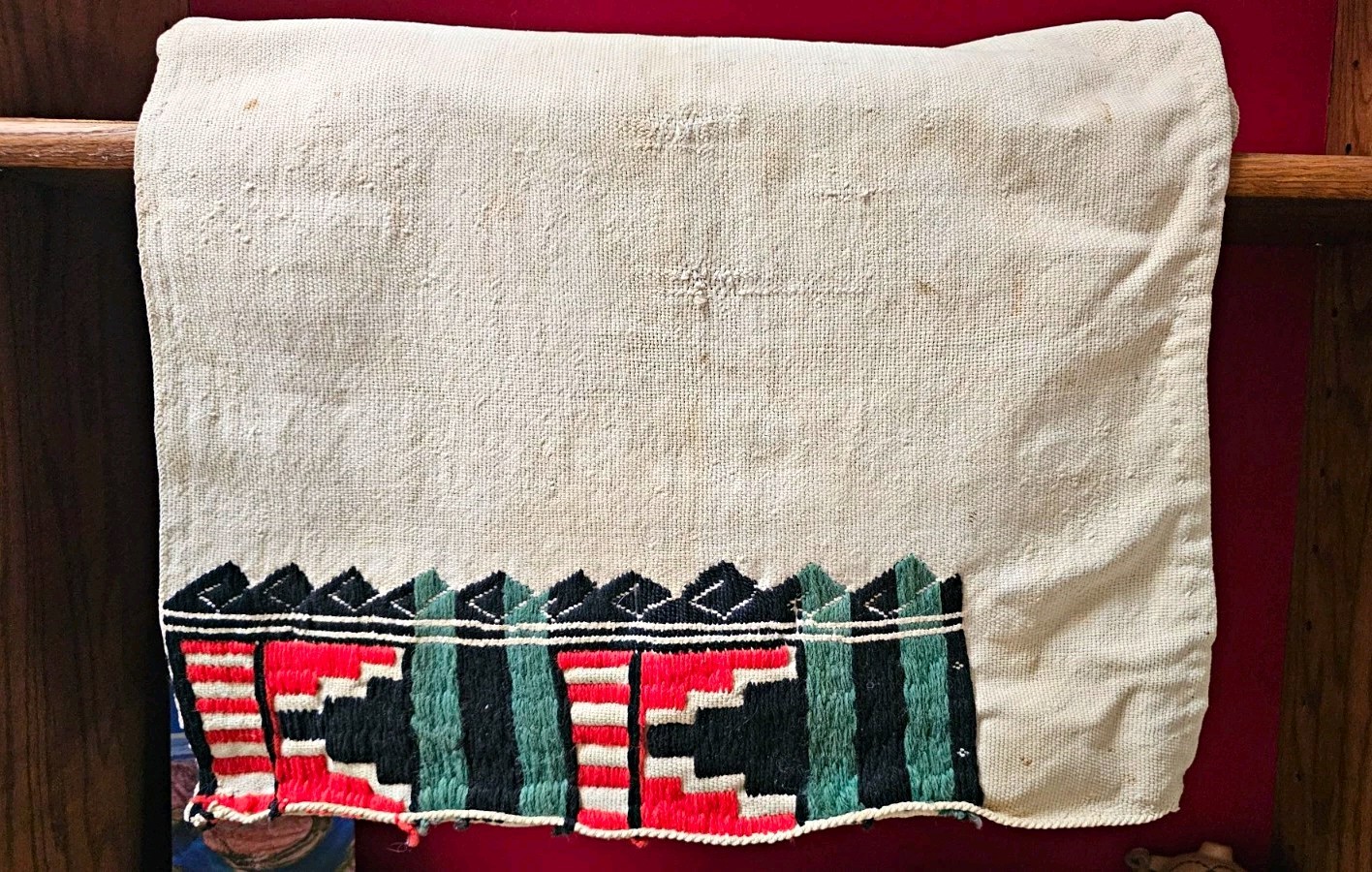 Vintage Rio Grande Pueblo Dance Kilt, White & Multicolor