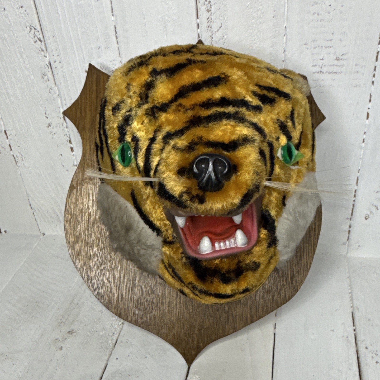 Vintage 1960s Rushton Wall Plaque Faux Taxidermy Tiger Head Wall Mount