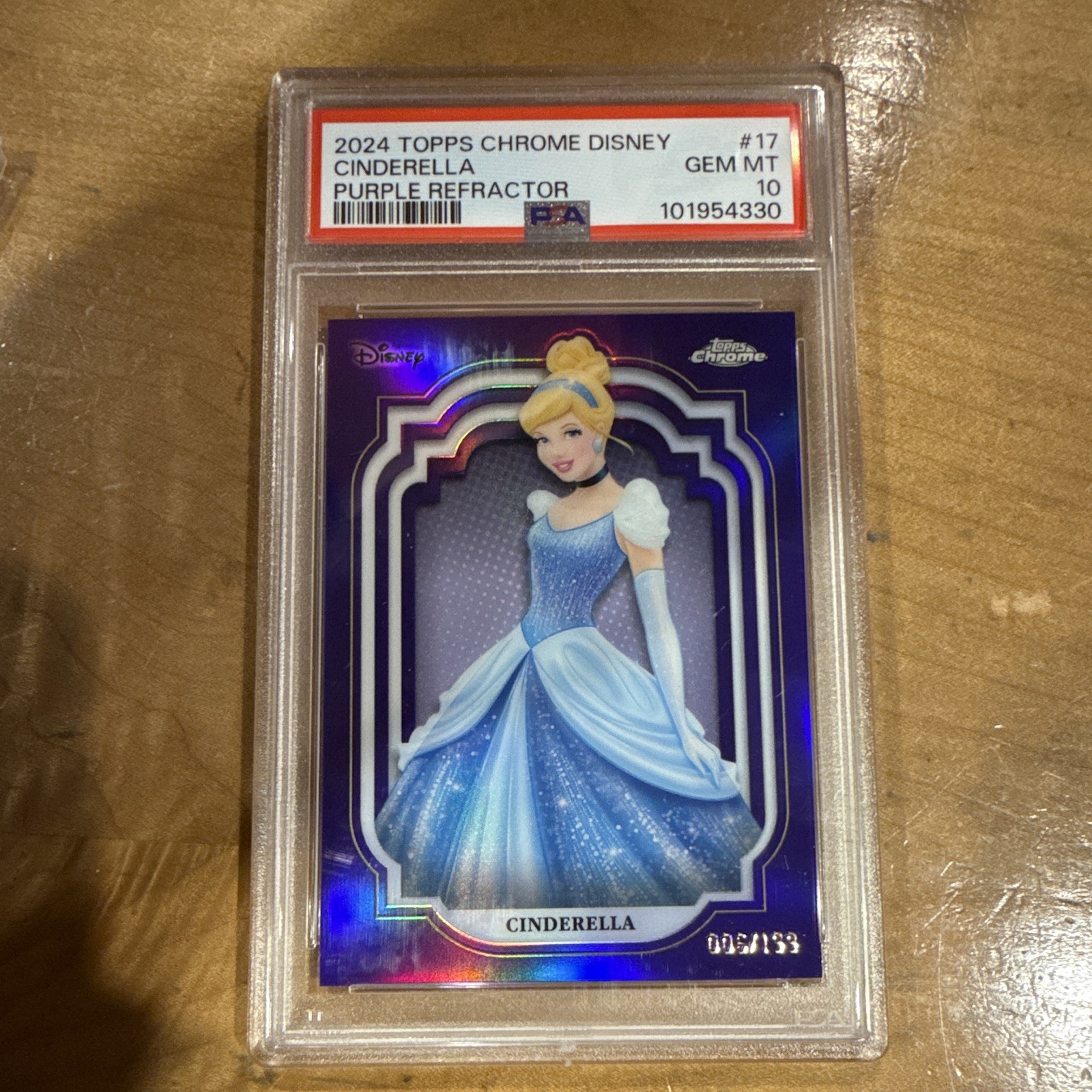 Topps 2024 Chrome Disney Cinderella #17 Purple Refractor 006/199 PSA 10