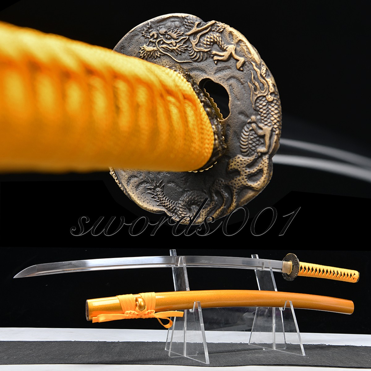Beautiful Orange Sword Handmade Sharp Samurai Authentic Japanese Samurai Katana