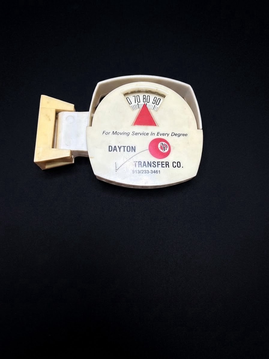 Vintage Dayton Transfer Co Plastic Thermometer Advertising
