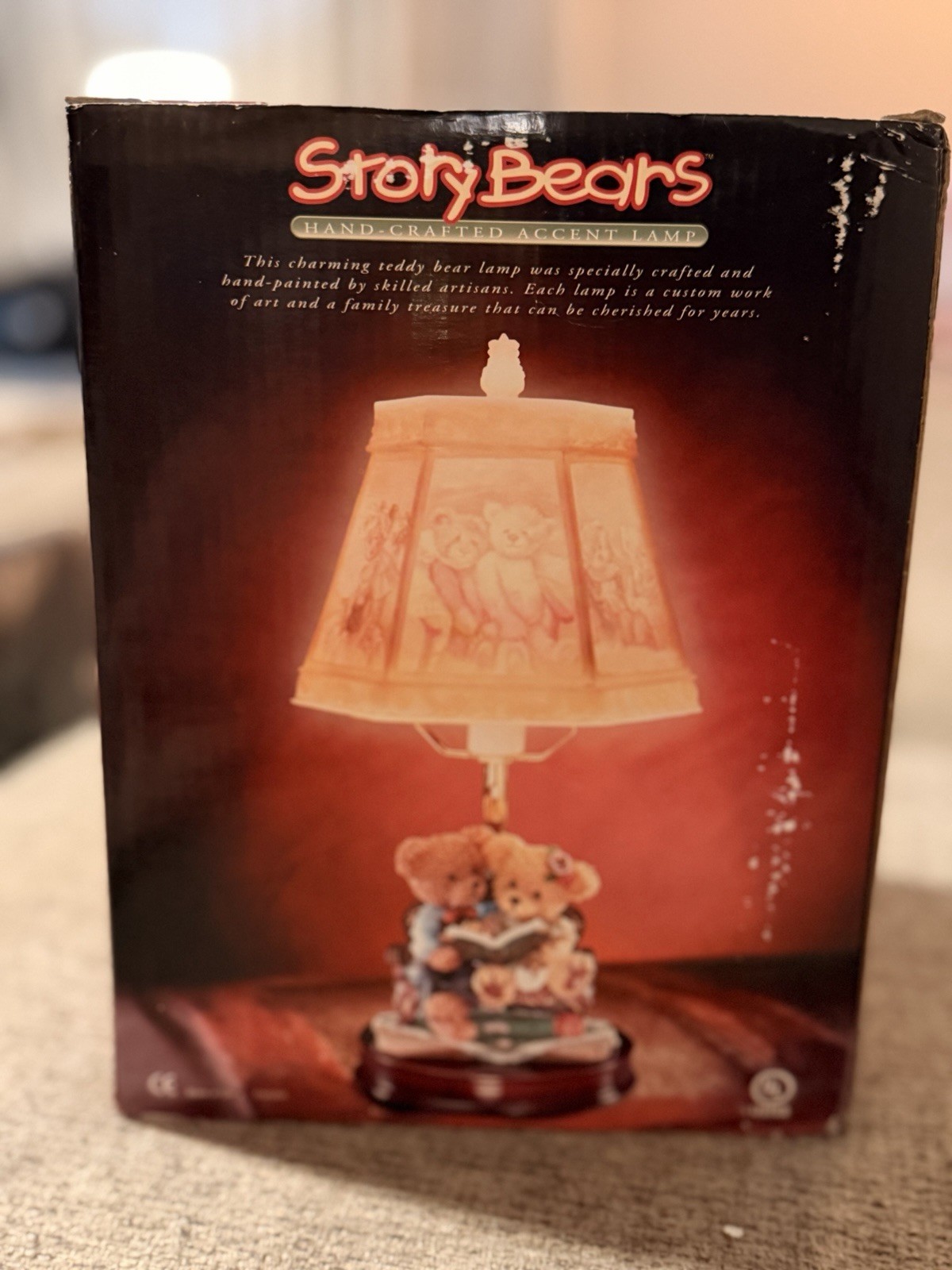 StoryBears Hand-Crafted Accent Lamp Teddy Bear Figurine W/ Shade & Bulb 90s VTG