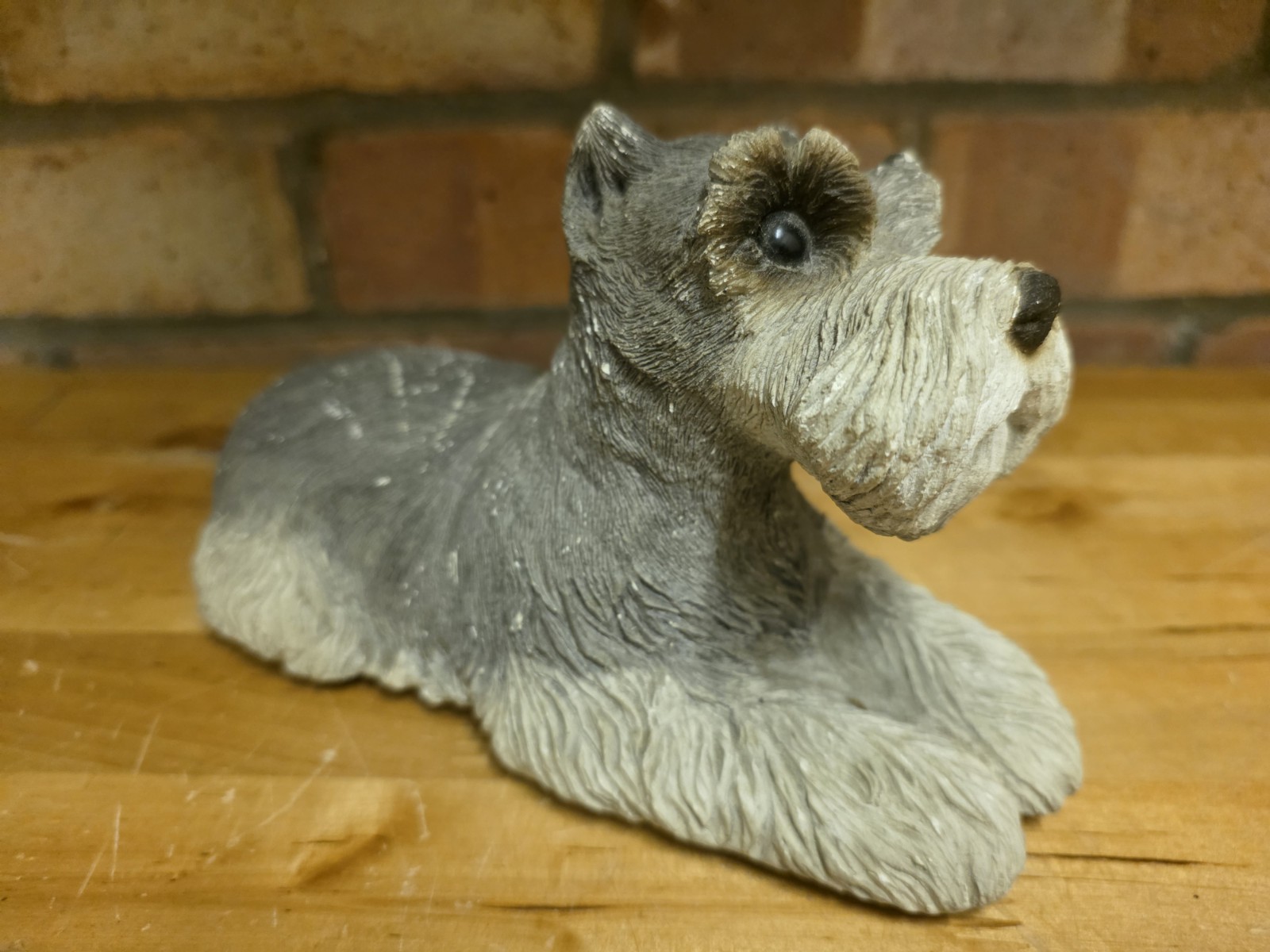 Vintage Sandicast Schnauzer Dog Figurine by Sandra Brue 1981