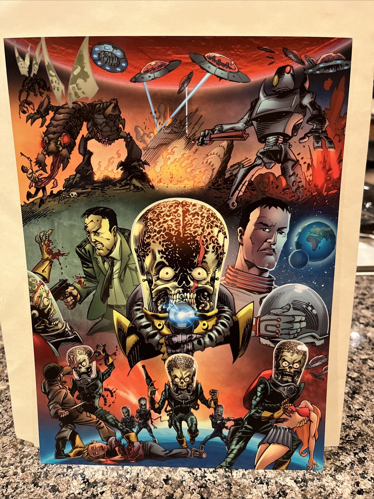 2012 SDCC COMIC CON EXCLUSIVE TOPPS MARS ATTACKS 9 PROMO CARD SET UNCUT NM 🔥