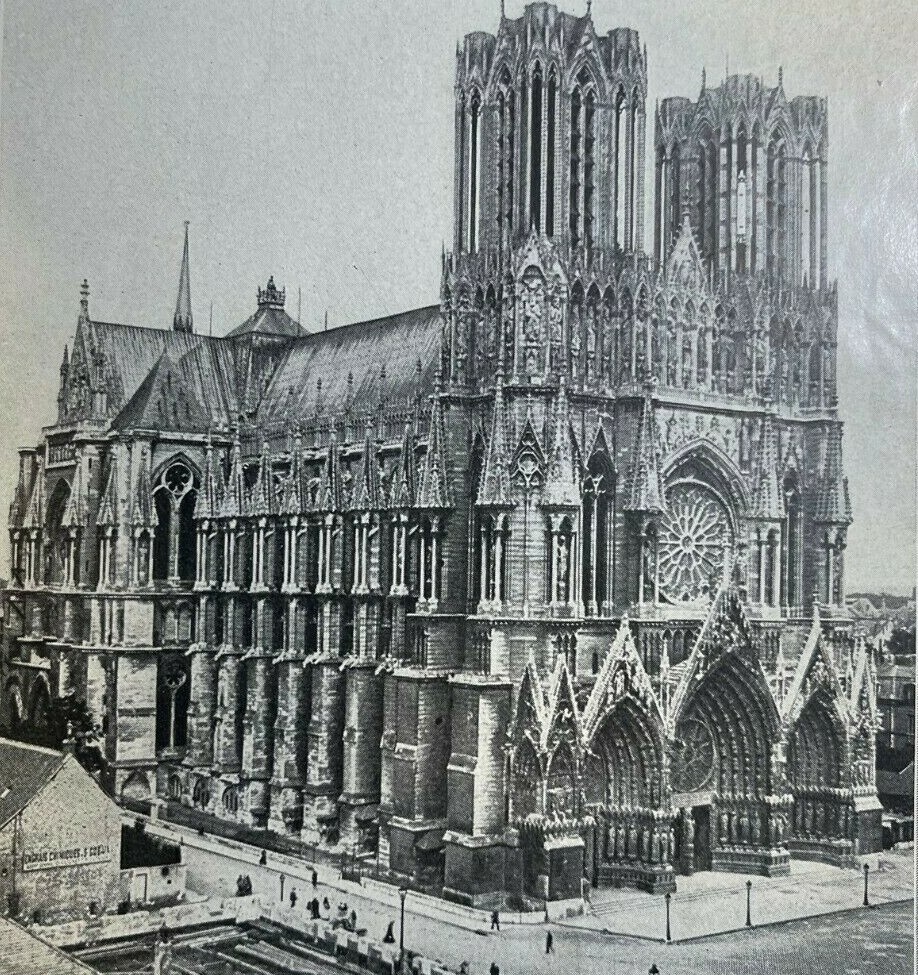 1914 France Rheims Cathedral illustrated