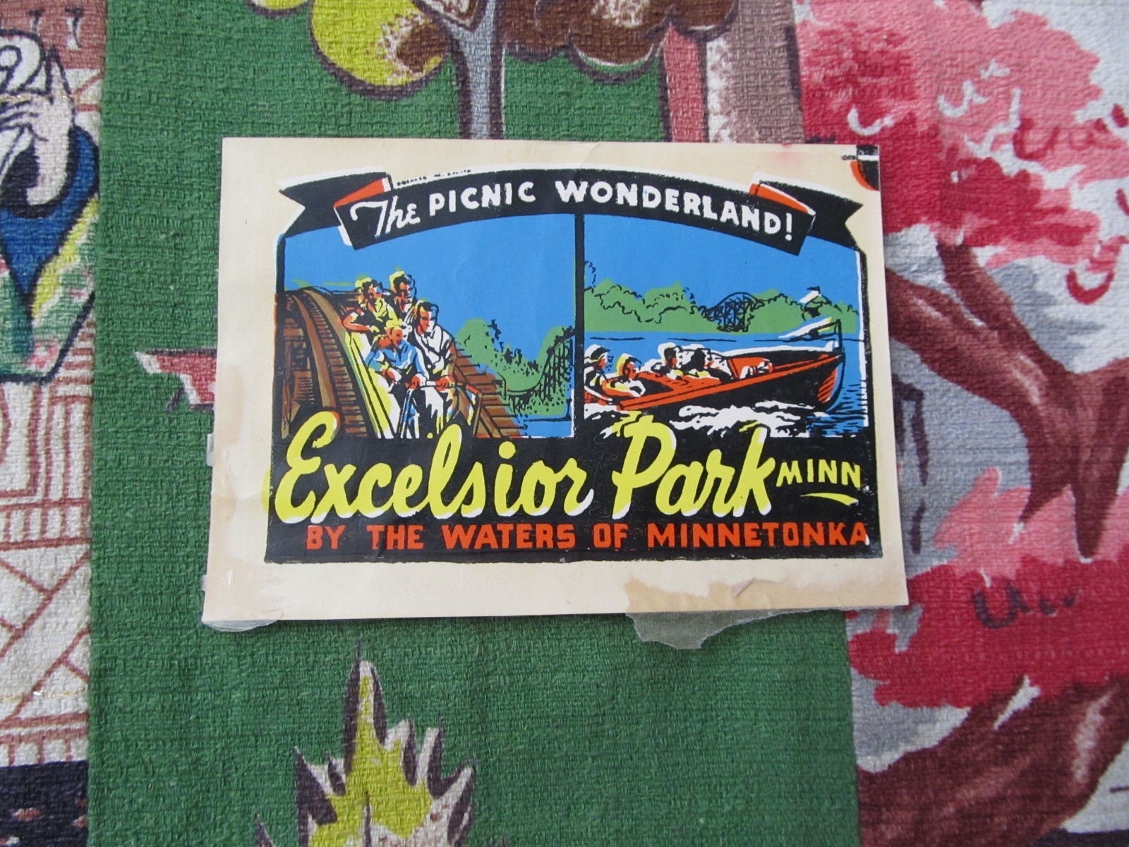 Vintage Excelsior Park Minn.  state window / luggage decal