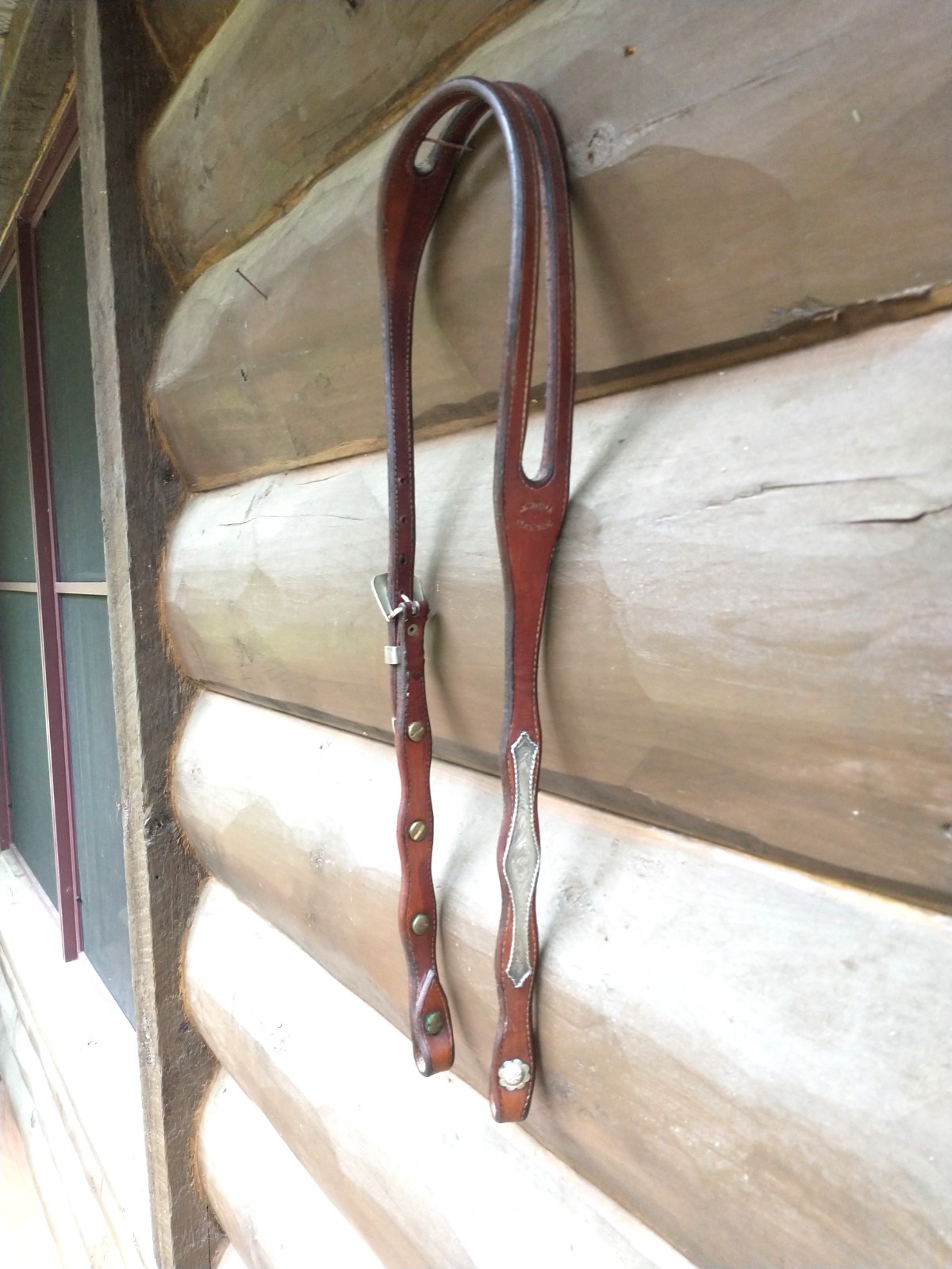 Vintage Sterling Silver Overlay J.M. CAPRIOLA Elko Nev Brown One Ear Headstall