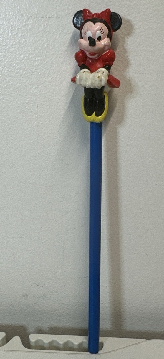Vintage Disney Applause Minnie Mouse Pencil Topper Pencil New-READ