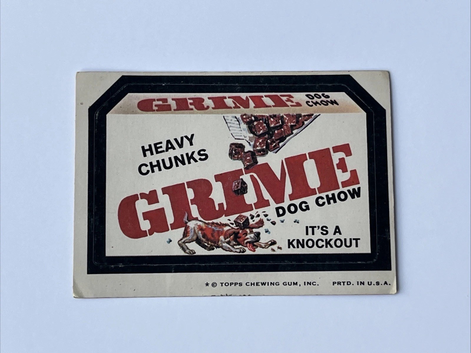 Vintage 1974 Topps Chewing Gum Wacky Pack Packages Grime Heavy Chunks Sticker
