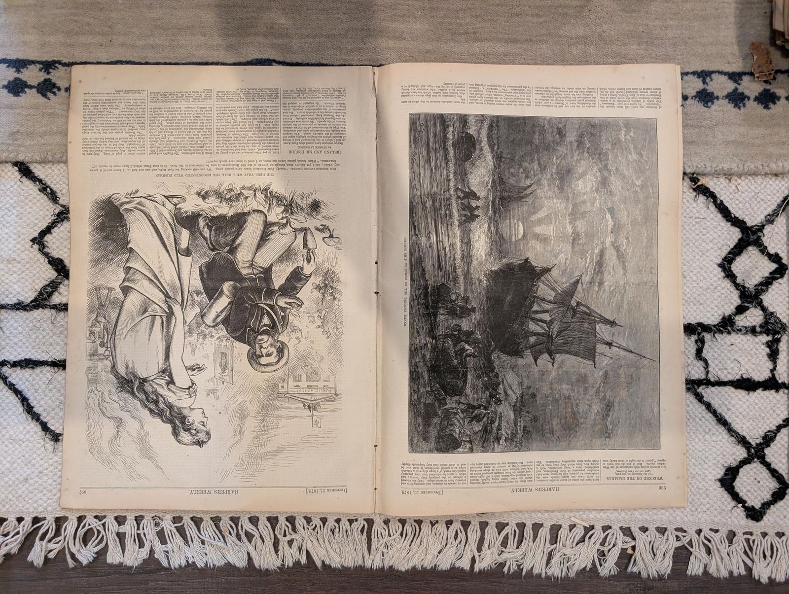 1872 Horace Greeley Portrait Harpers Weekly Dec 21 Nast Centerfold