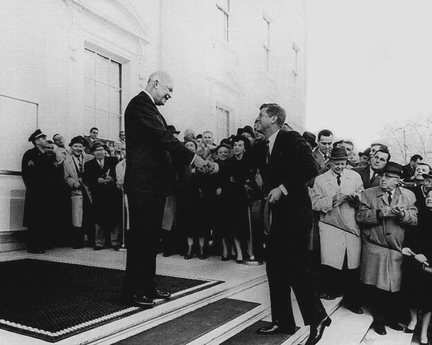 1960 US President DWIGHT EISENHOWER and JOHN F KENNEDY JFK Glossy 8x10 Photo