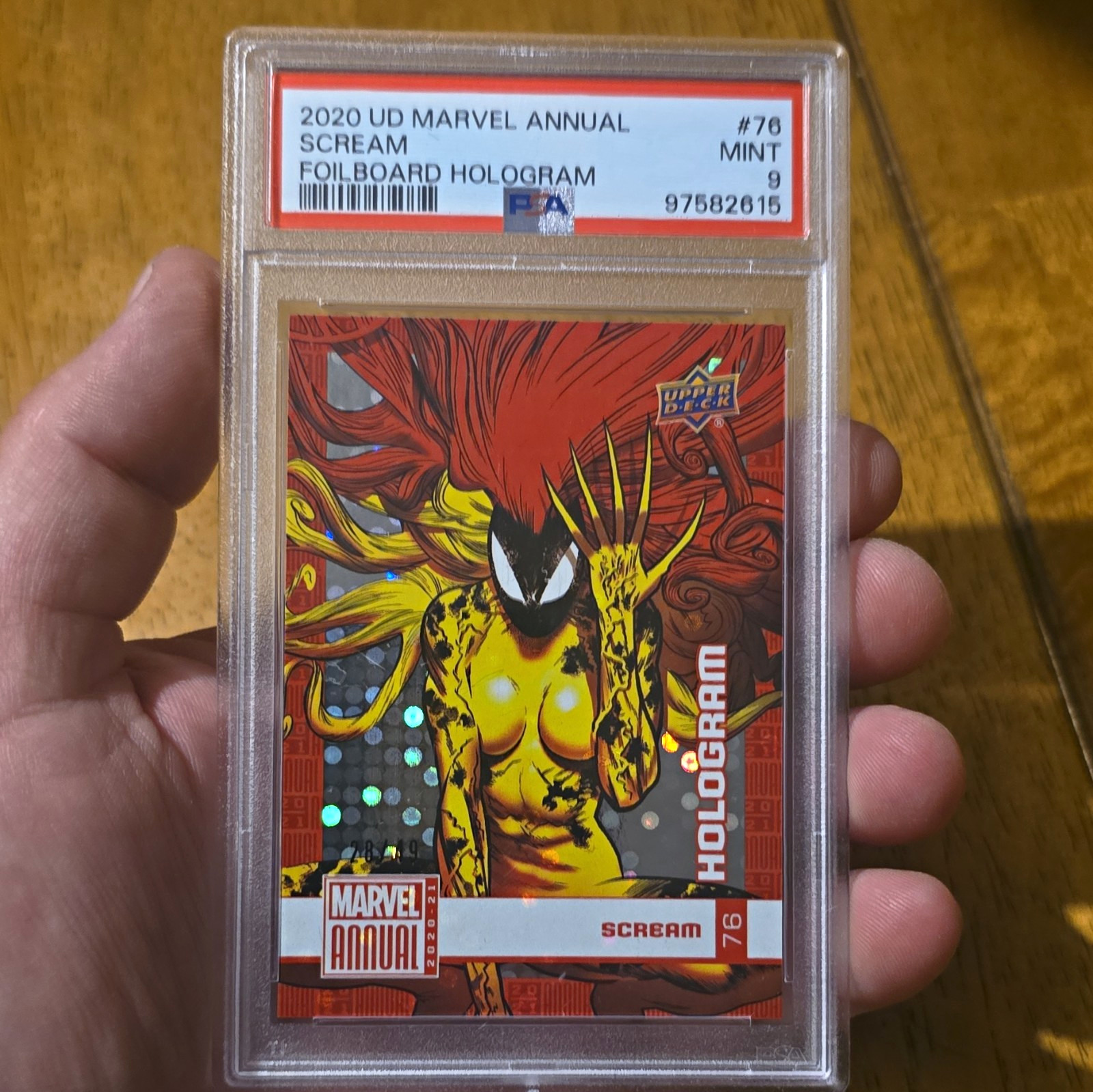 2020 UD Marvel Annual Scream Foilboard Hologram #76 PSA 9 /49