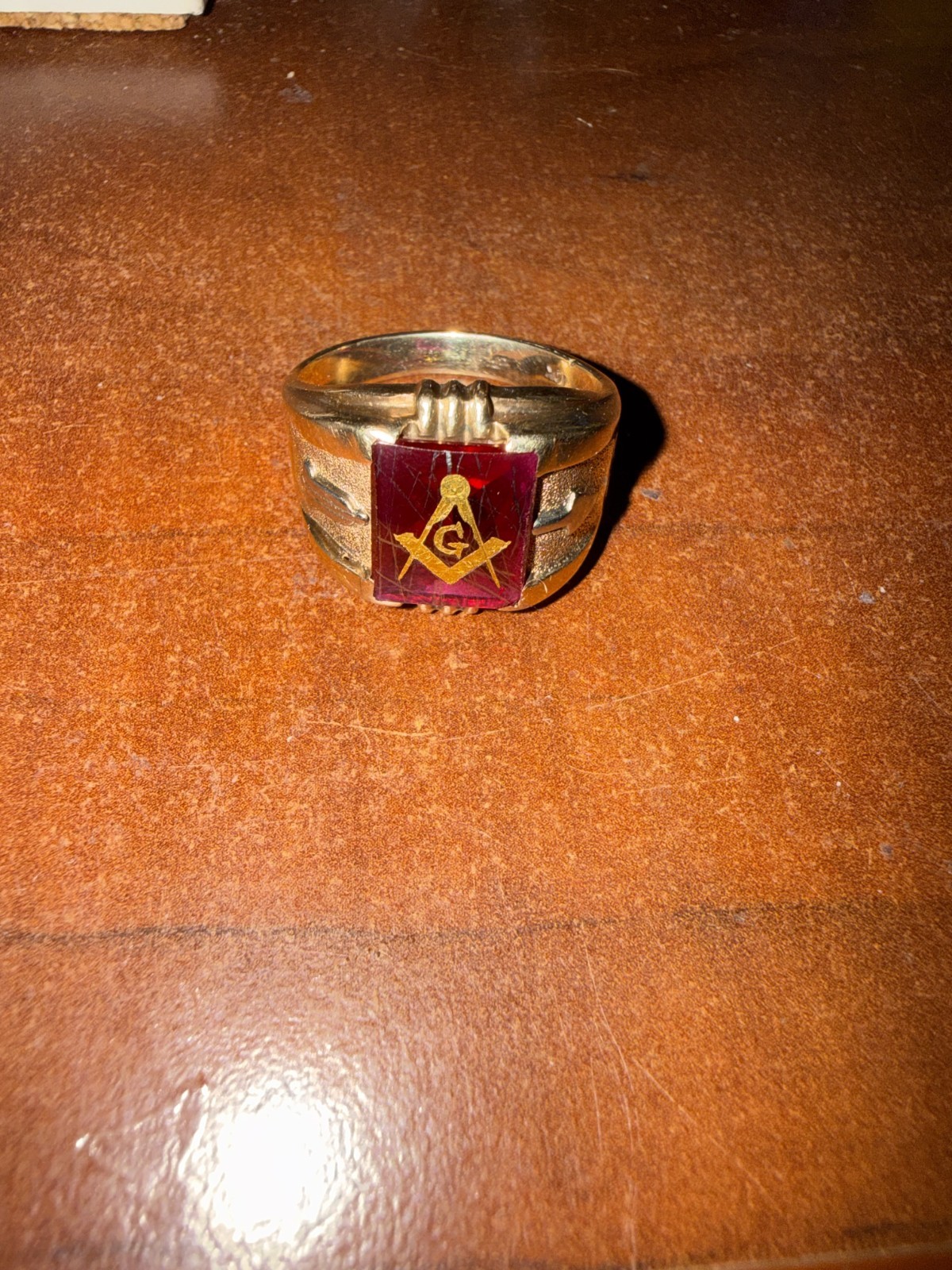 freemason ring 10k 7.54g gold, size 10.5 vintage masonic ring signet