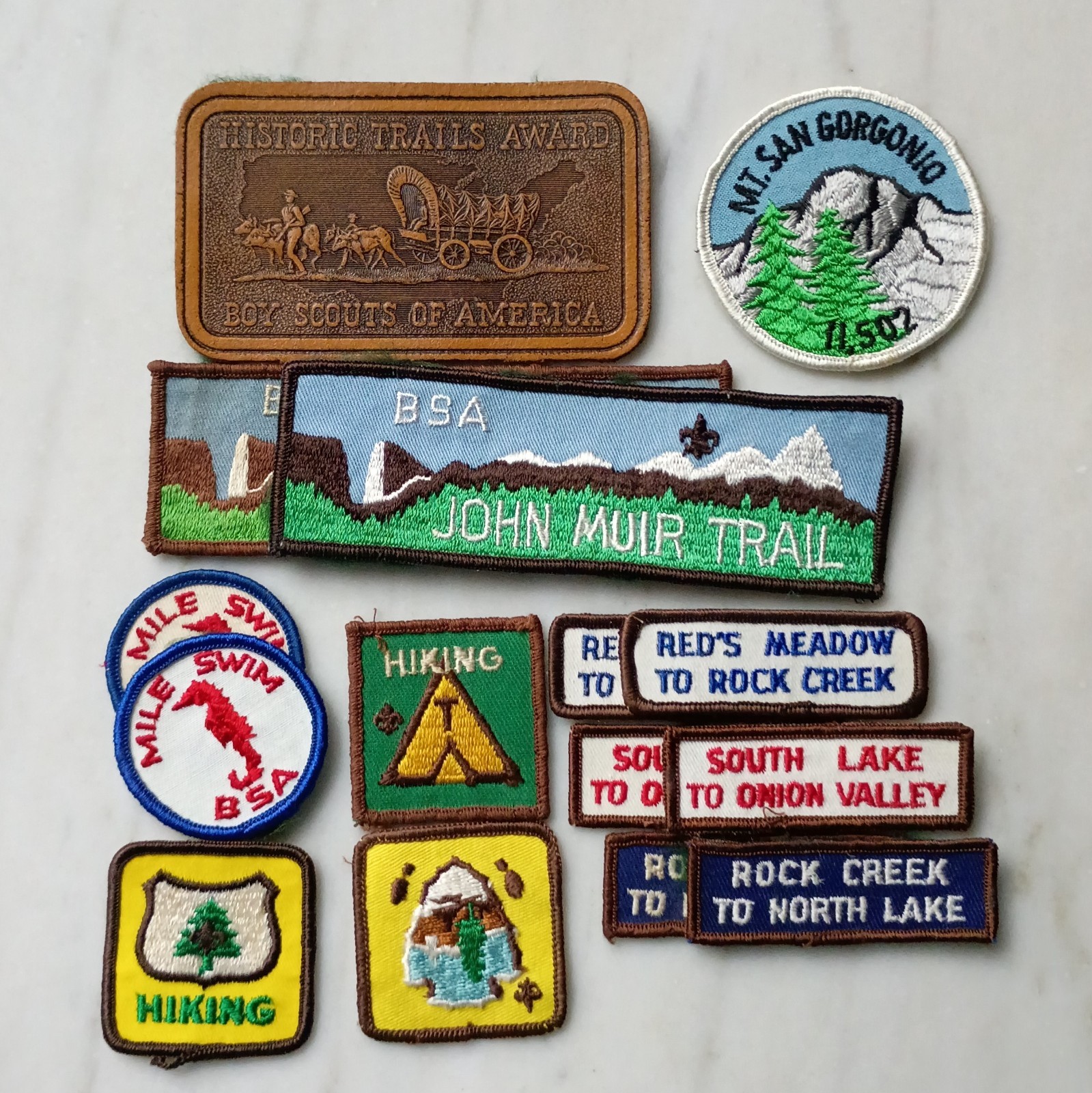 BSA Historic Trails Award and Other Hiking Patches 1968 - 1972