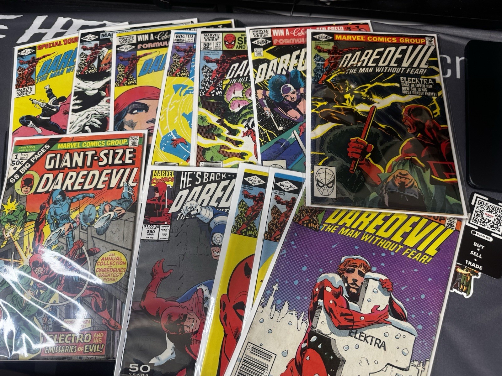 Marvel Comics Group Daredevil #168 and issues # 176-184 w/ extra comics