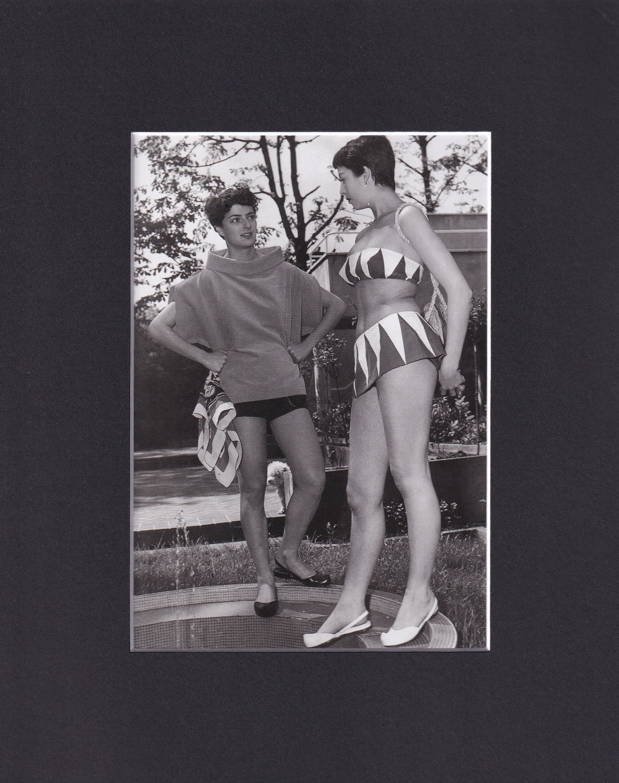 8X10 Matted Print Picture Fashion Designer: Jacques Heim, 1950 Pool Wear