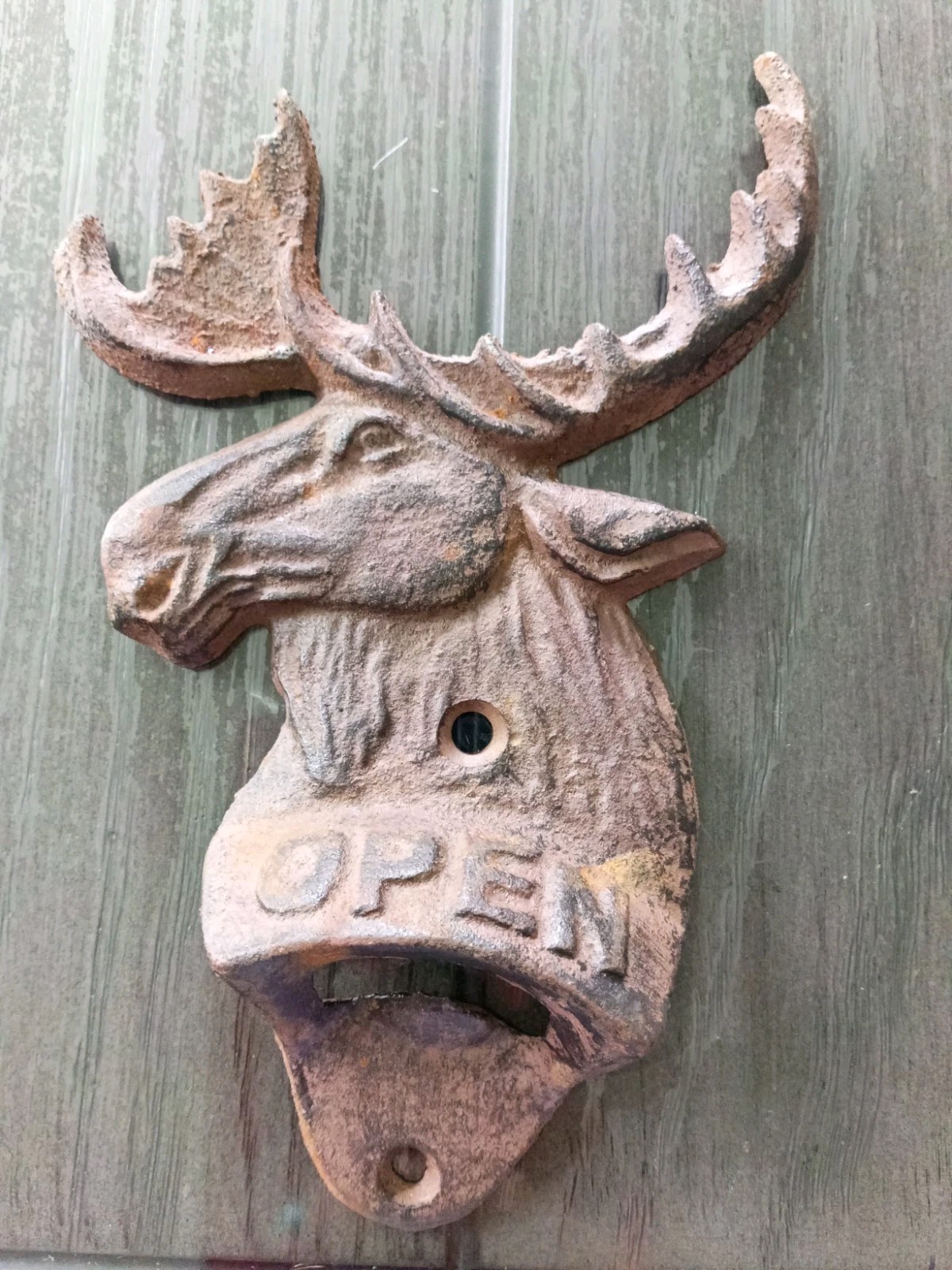 Cast Iron Wall Mounted Moose Bottle Opener