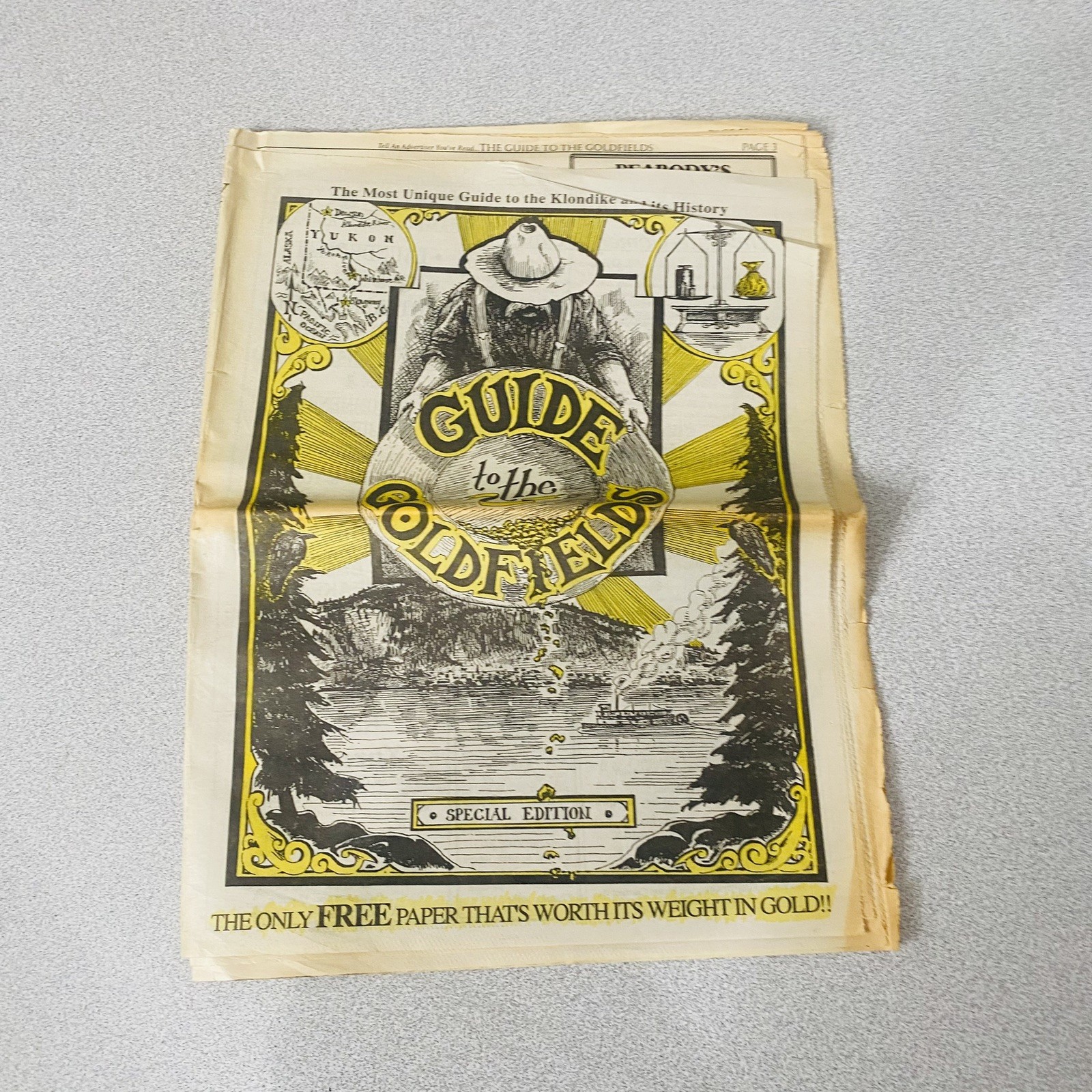 Guide To The Goldfields Klondike Newspaper Special Ed Vtg Alaska AK Gold Yukon