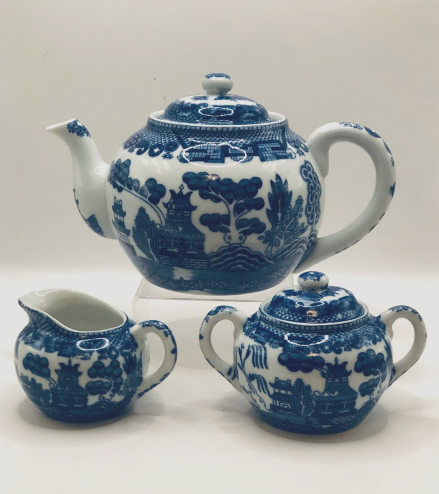 Vintage Blue Willow 6 Pc. Adult Tea Set Japan MINT