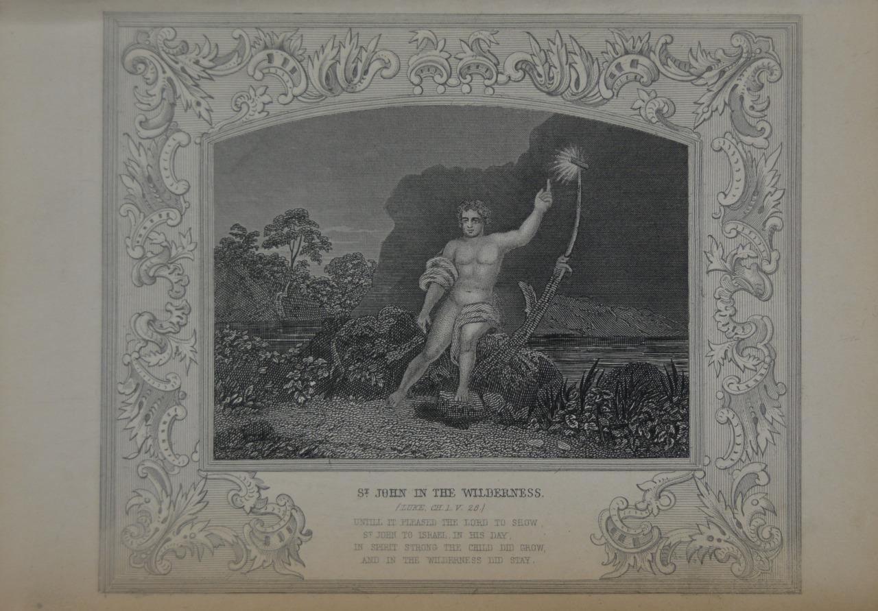 Antique Religious Art St. John in the Wilderness 1860 Christian History