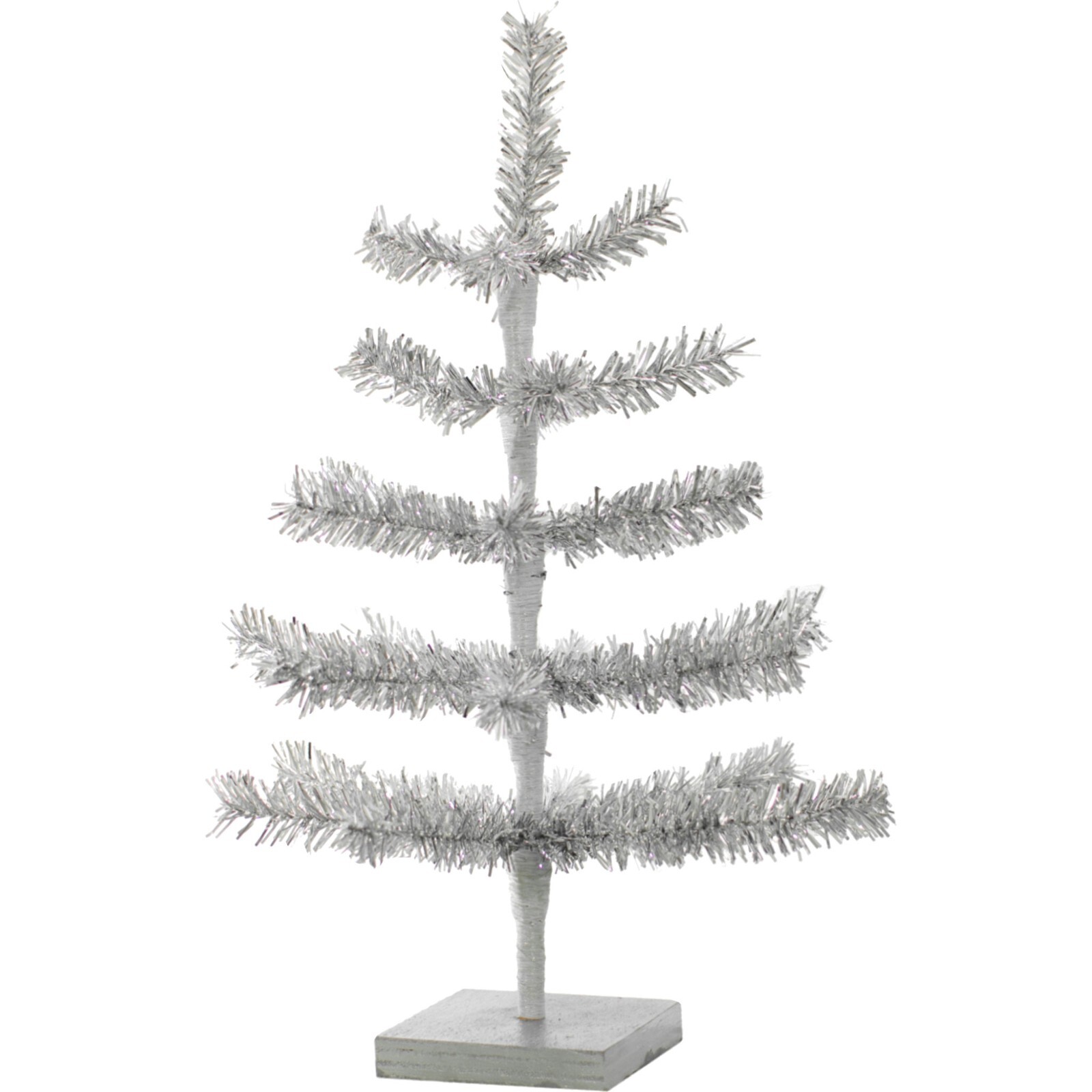 18'' Silver Christmas Tree Thin Branch Tinsel Tree Tabletop Holiday Decoration