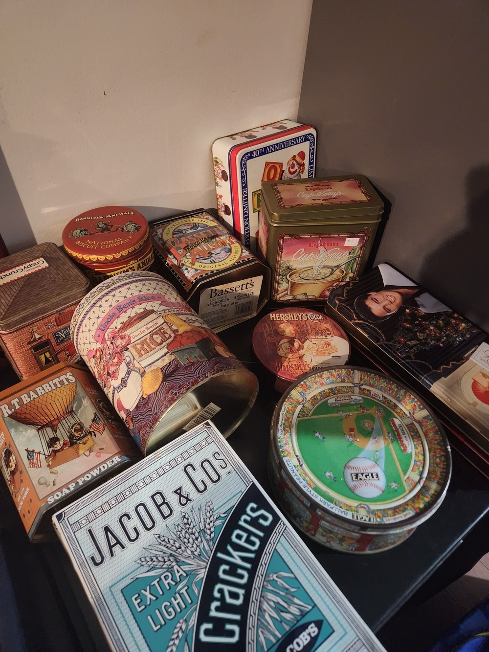 Vintage Advertising Tin Collection Lot of 12 Retro Metal Display Decor