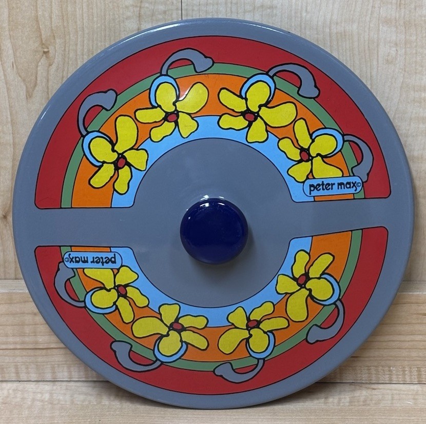 VTG Peter Max Ernest Sohn Grey Enamel Replacement Lid Psychedelic Flower MCM