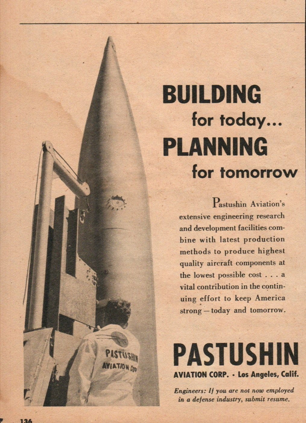 1955 Pastushin Aviation Corporation - California Vintage Print Ad – Real Estate