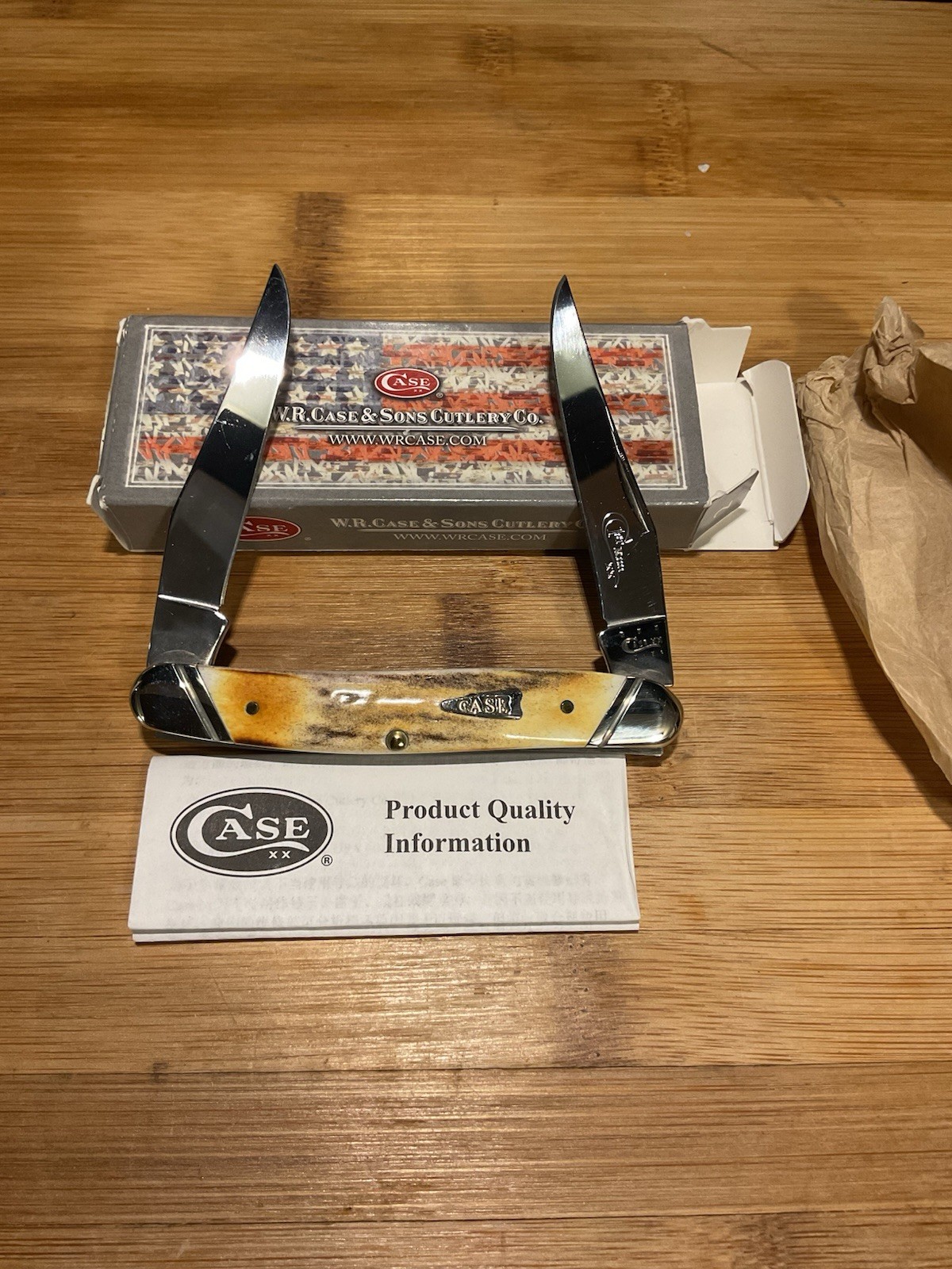 2013 Case XX Rare First Run Stag Muskrat SS Pocket Knife Mint in Box