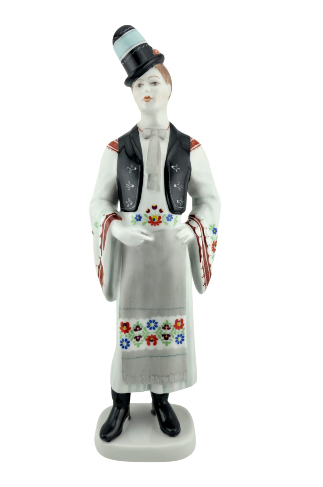 Vintage Hungarian Hollohaza Figurine Peasant Man Handpainted Porcelain