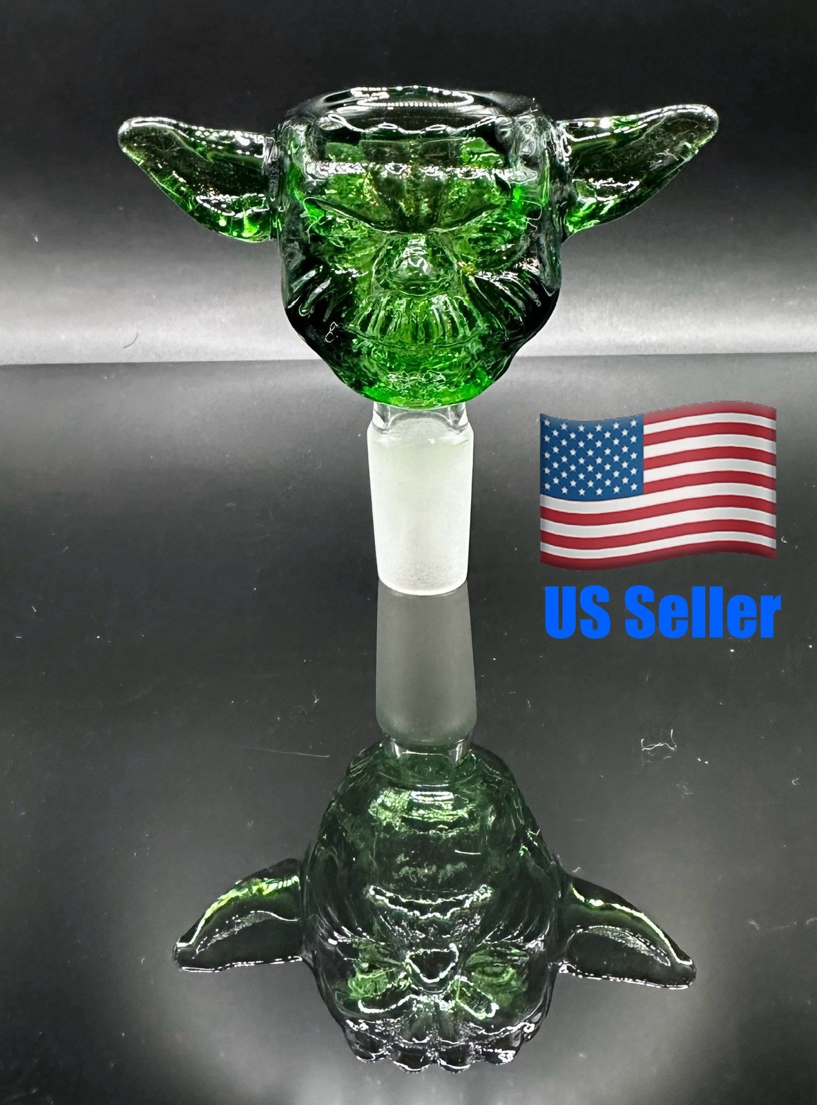 14MM Cool Green Unique Thick Glass Star Wars Yoda Replacement Hookah Bowl Slide 