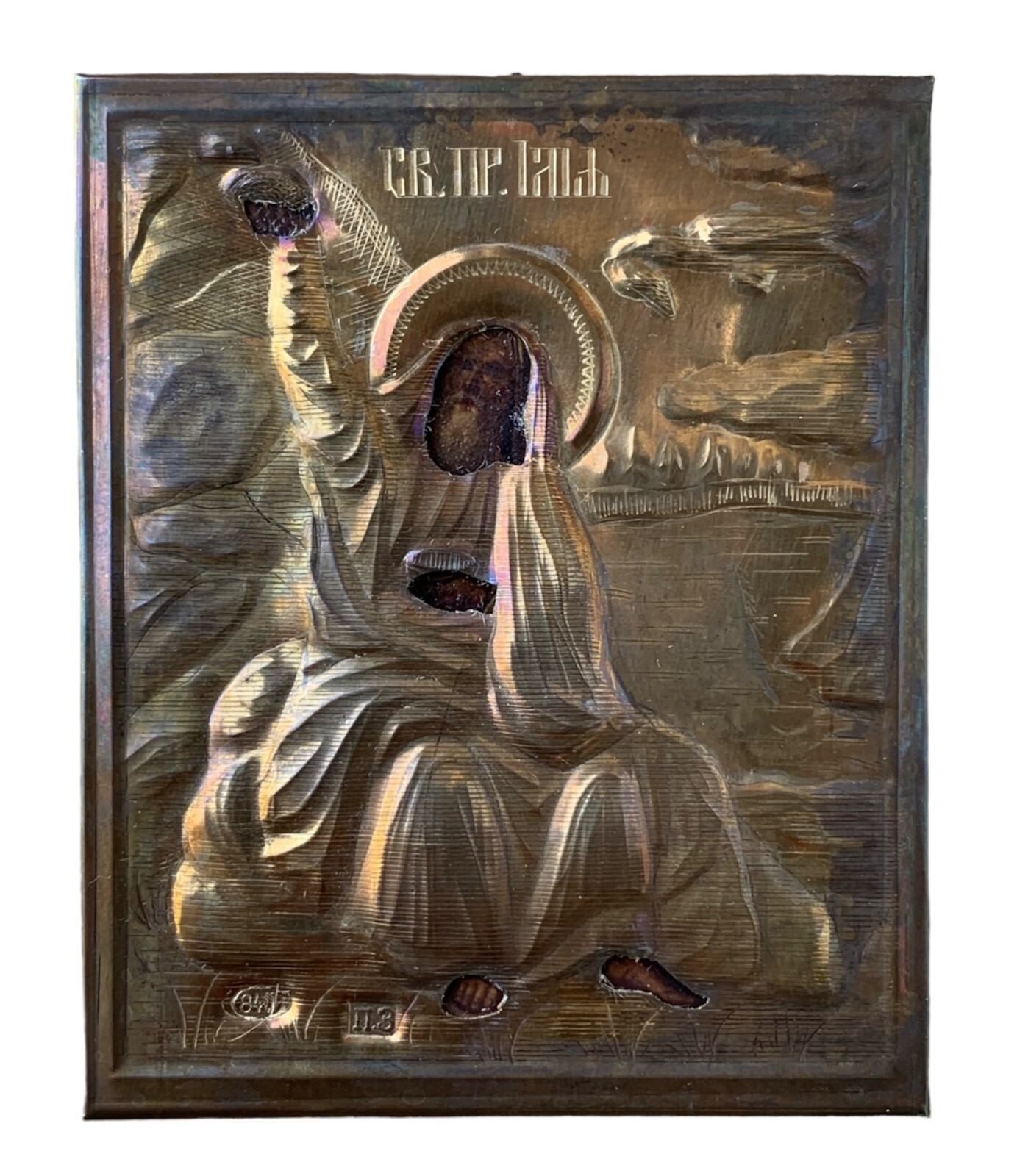 Icon of the Fiery Ascent of Elijah the Prophet Silver