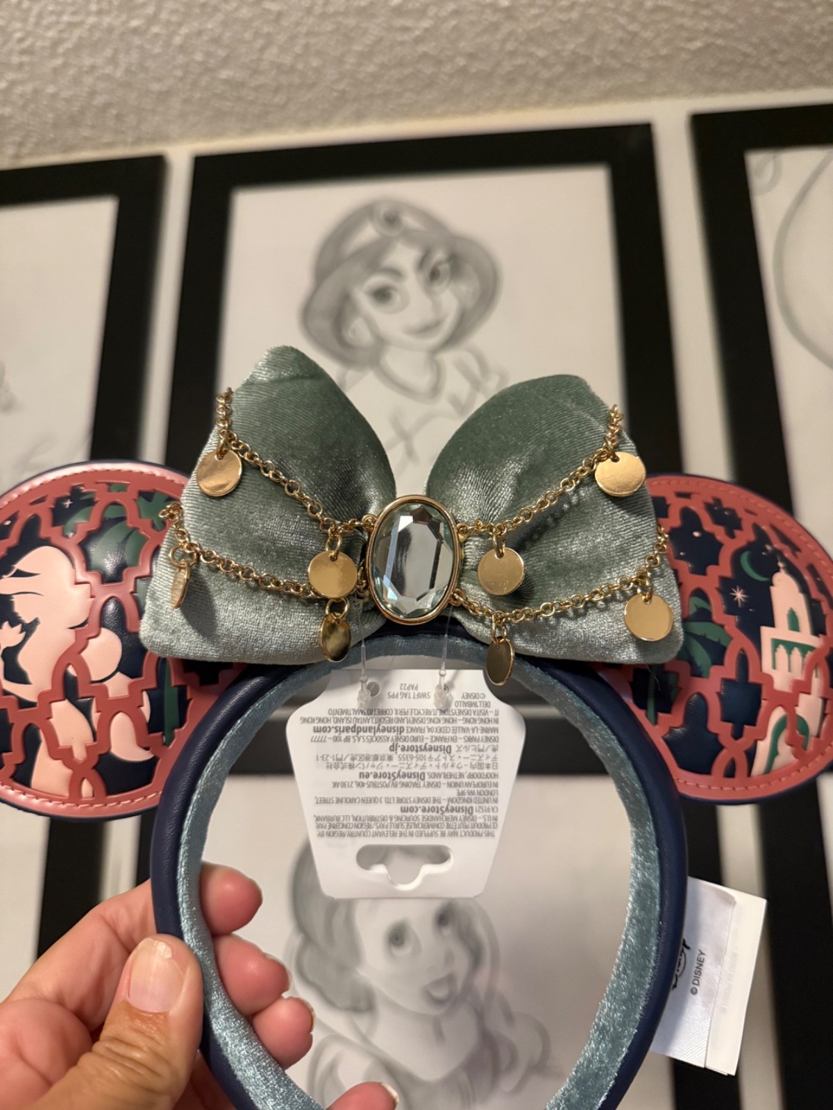 Disney Parks 2026 Aladdin Princess Jasmine Mickey Minnie Ear Headband New