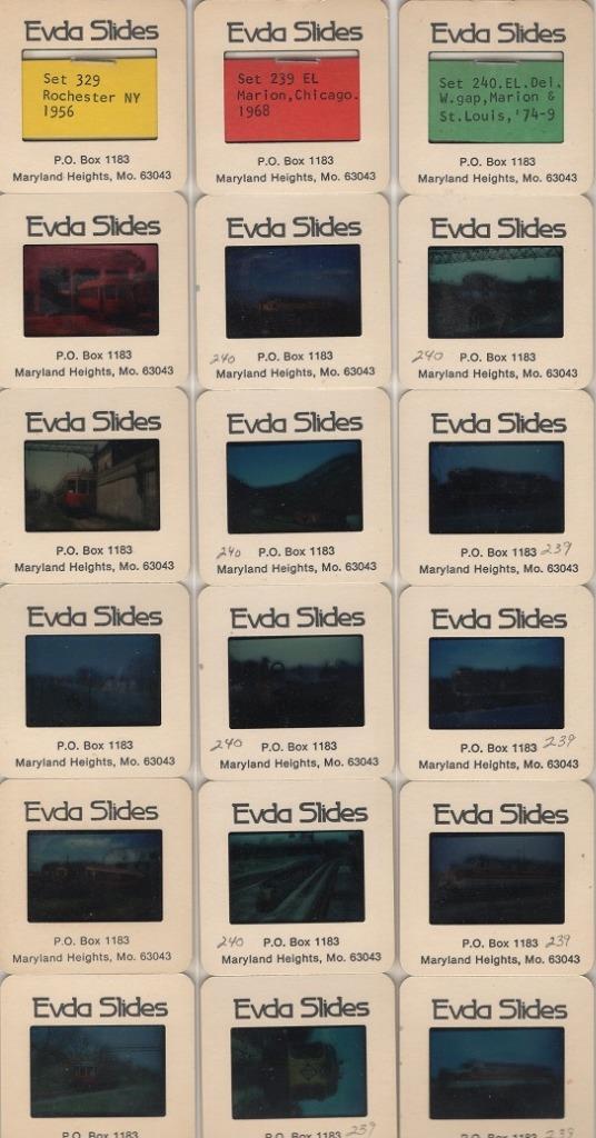 (3) PACKS of FIVE 35mm NOS TRAIN SLIDES // EL MOTIVE~NY TROLLEY