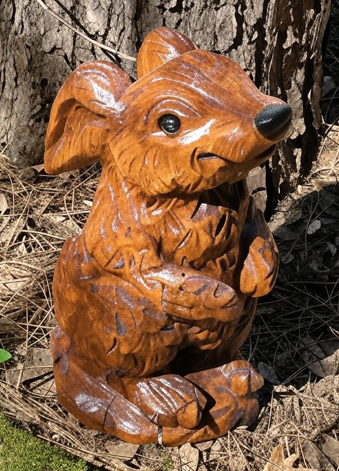 1 of a Kind Yellowstone Nat. Park Origin 25 Year Old Hand-Carved Walnut Rabbit