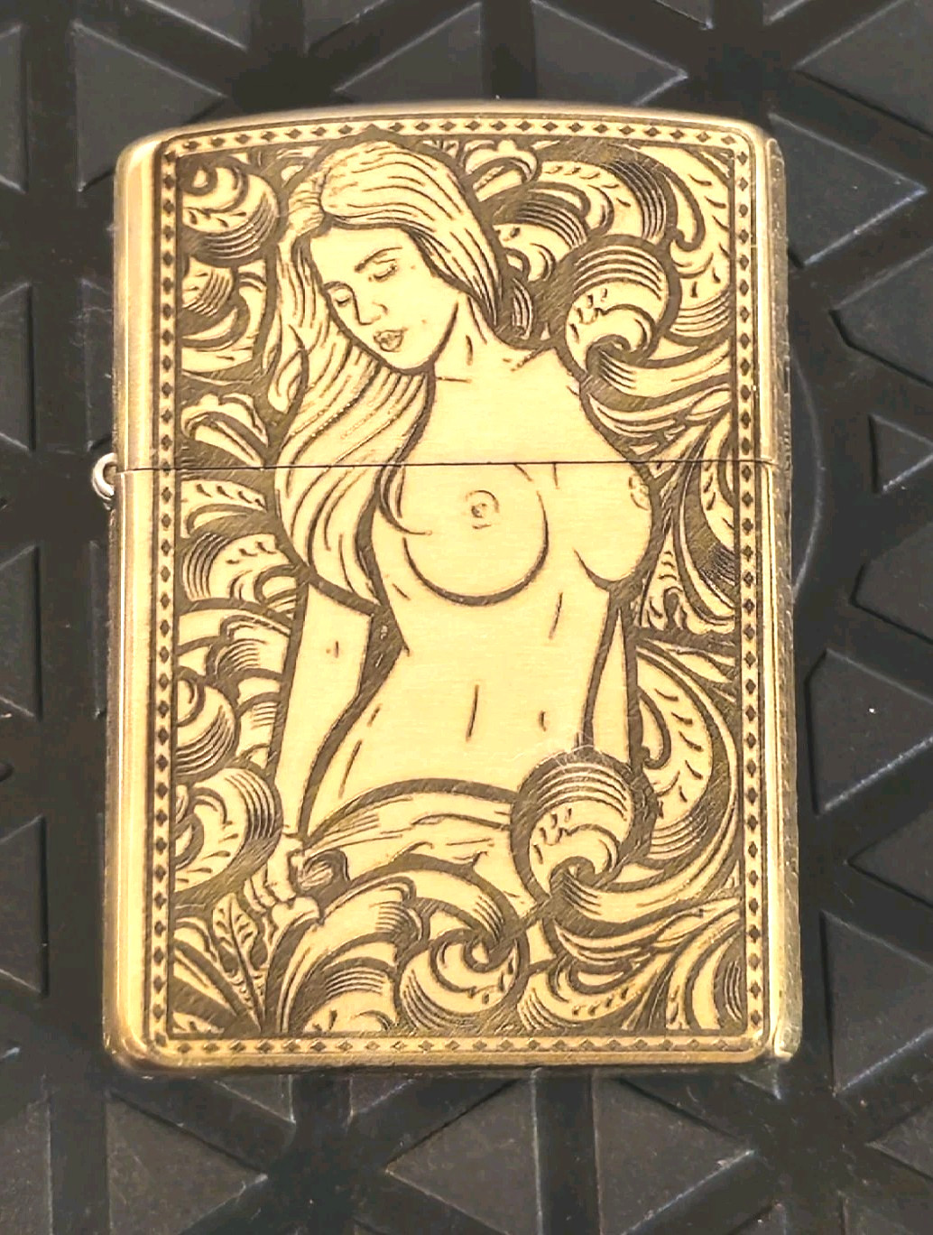 Engraved Brass Zippo Butane Cigar Lighter Zippo Authentic Insert Open Box