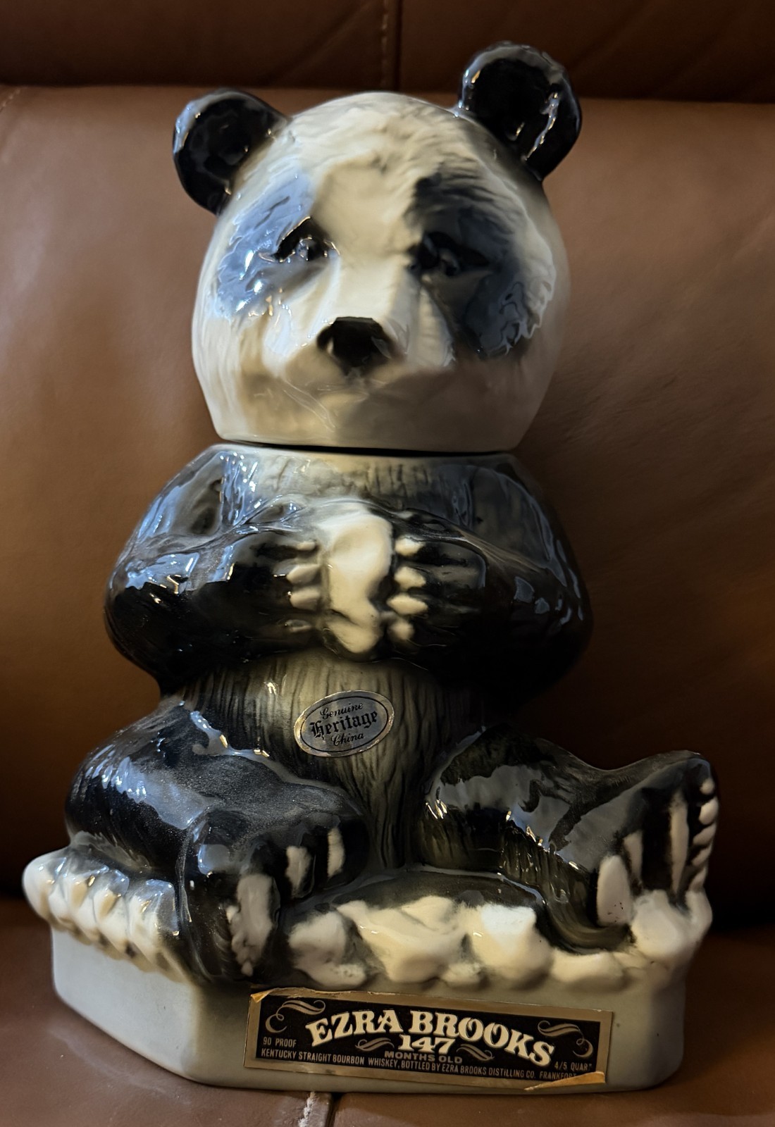 VINTAGE 1972 EZRA BROOKS PANDA BEAR DECANTER
