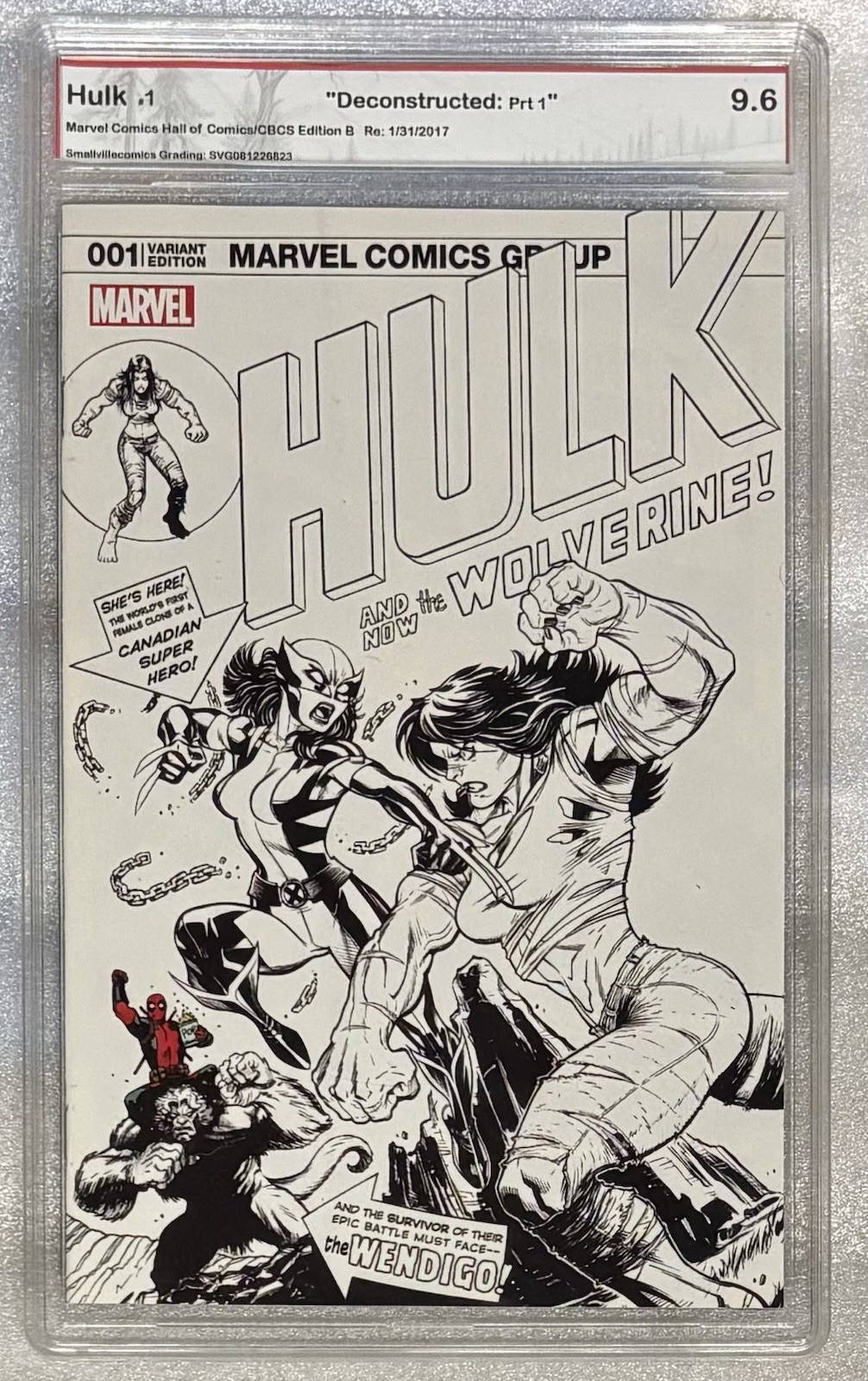 Hulk 1 SVG 9.6 Ed McGuinness HOC B&W sketch Variant. Hulk 181 homage2017🔥🔥
