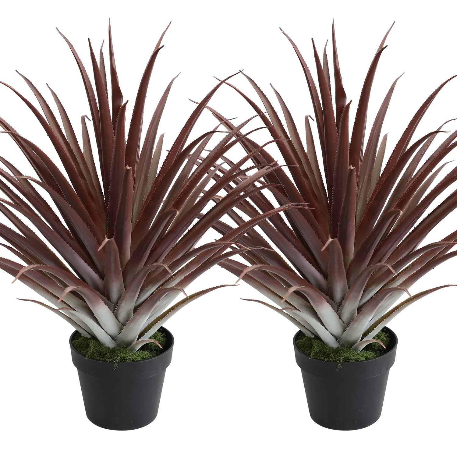 momoplant 2 Pcs 27 Inch Red Artificial Aloe Vera Plants Potted