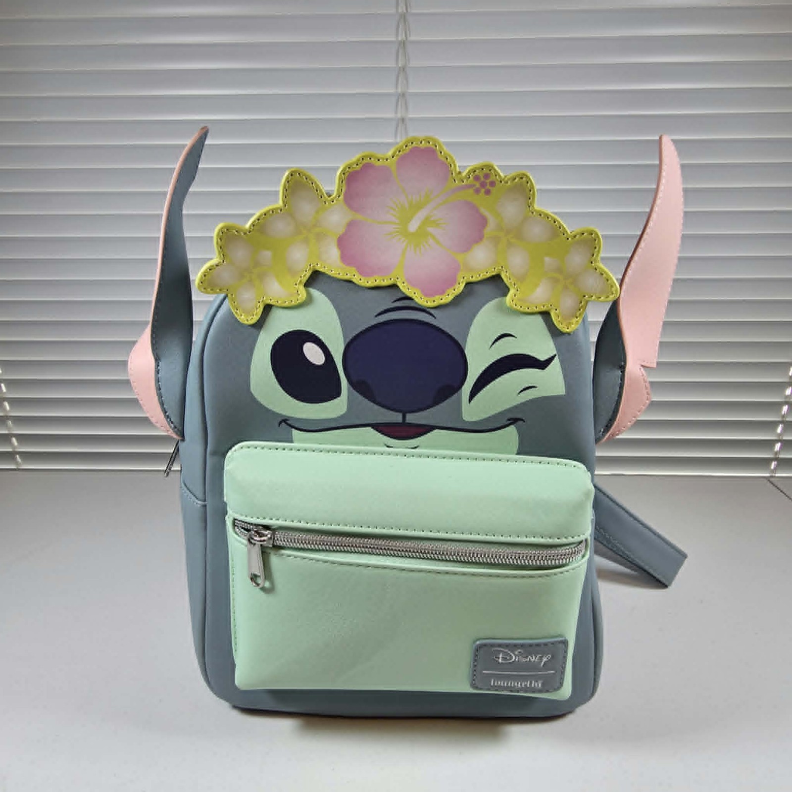 DISNEY LOUNGEFLY STITCH MINI BACKPACK FLORAL CROWN NWT