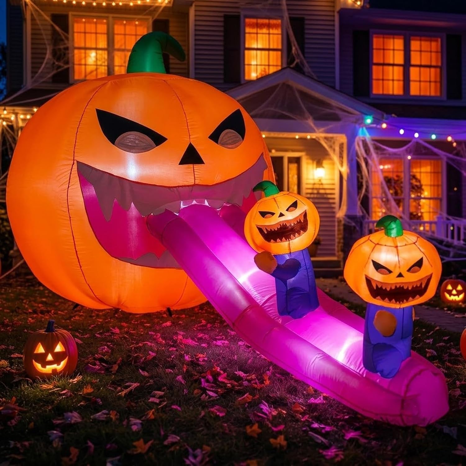 9FT Halloween Inflatables Pumpkin Outdoor Decorations Blow Up Inflatable Giant