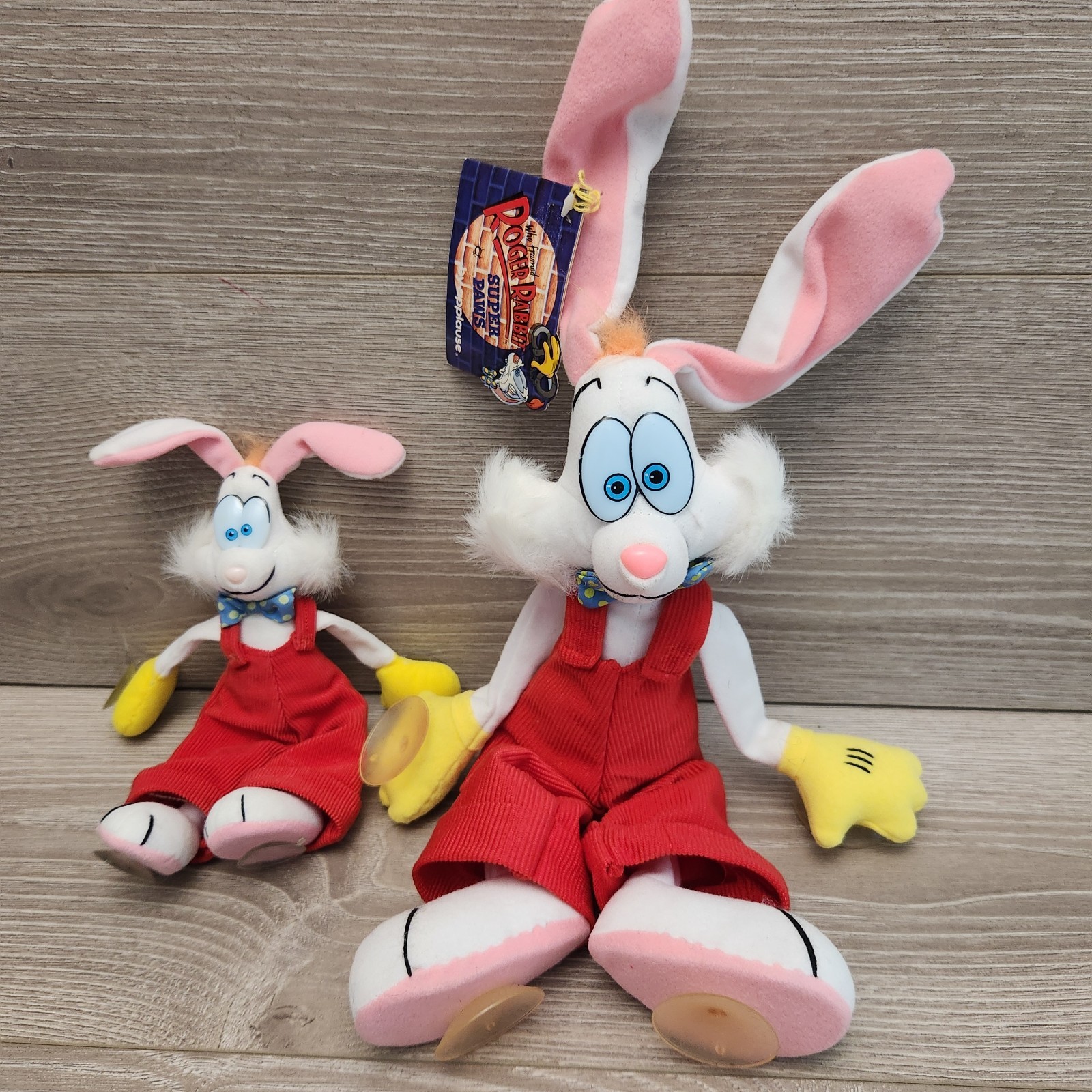 Vtg 1987 Applause Roger Rabbit Super Paws Window Cling Plush Stuffed Toy w/ Tags