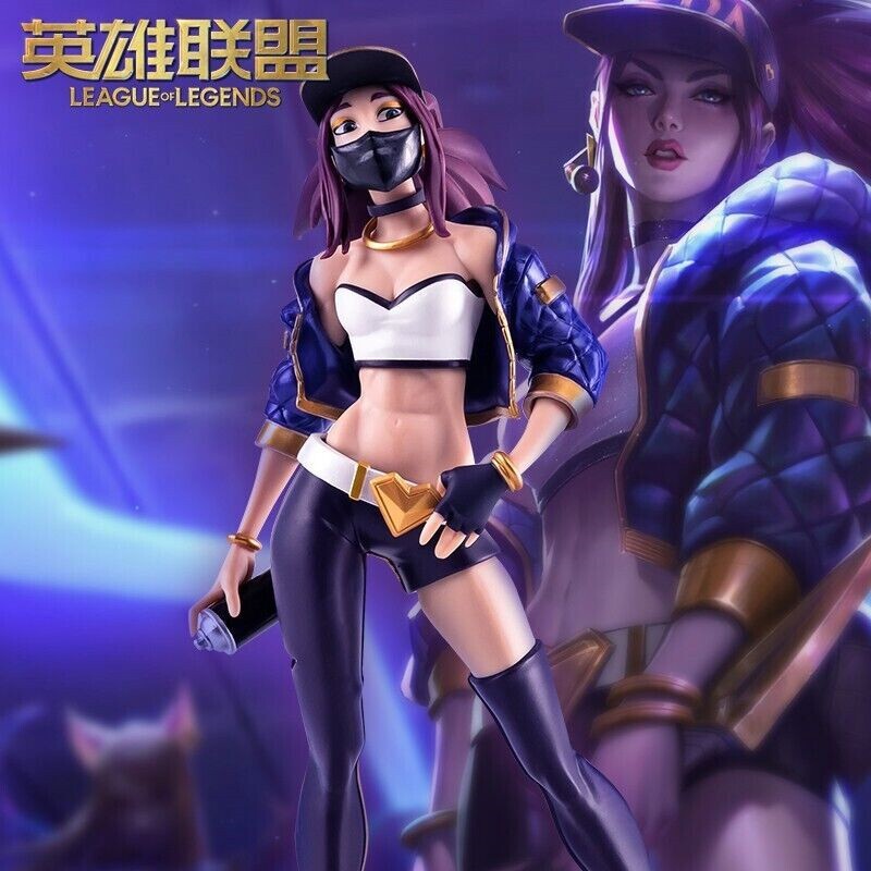 IN US Official League of Legends LOL K/DA Akali Statue Figure Model Collection