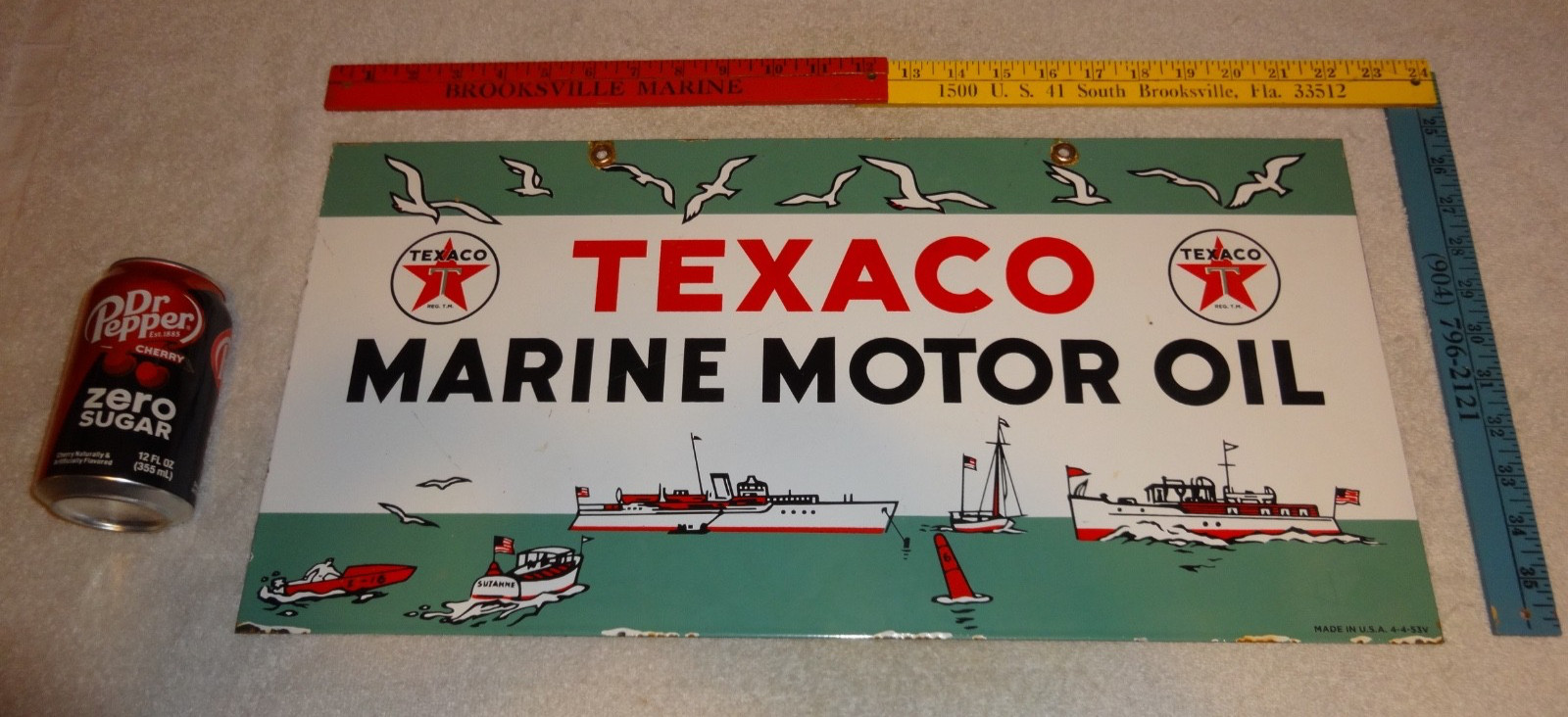 VINTAGE 1953 TEXACO MARINE MOTOR OIL BOATS SEAGULLS 22\