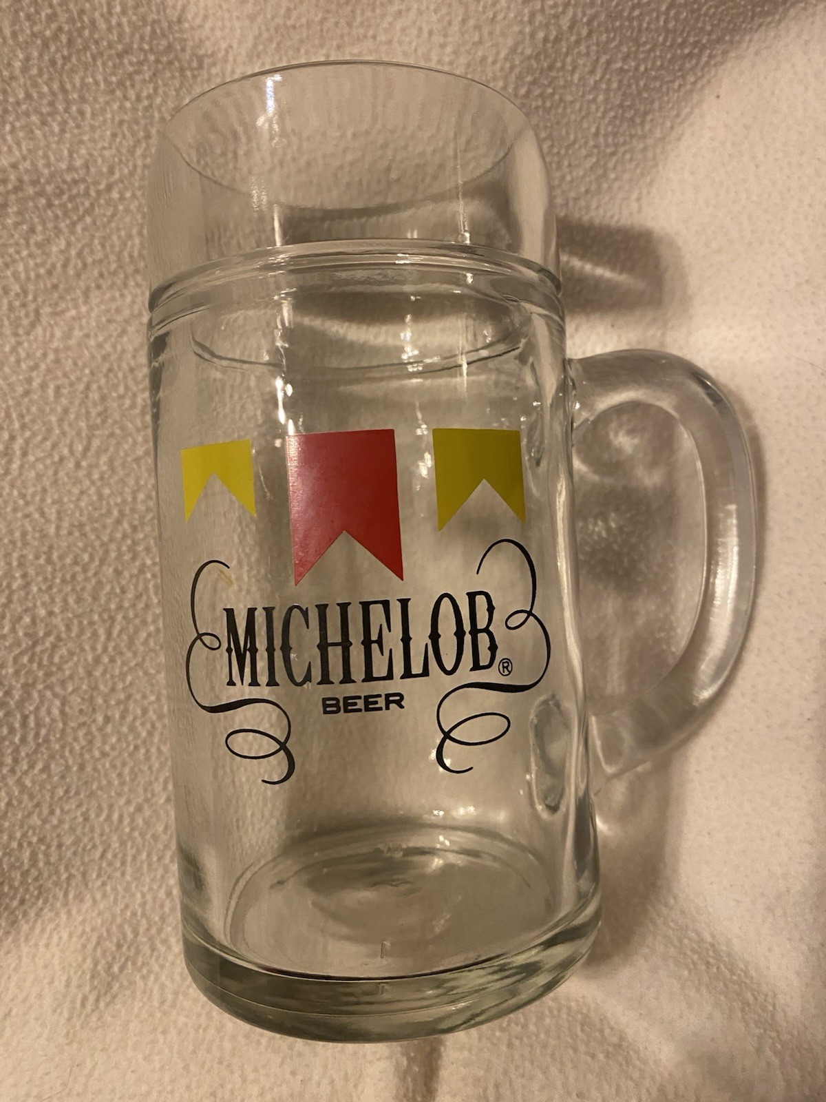 Michelob Beer Vintage Glass Heavy Weight 1 Liter Mug with Handle NWOT