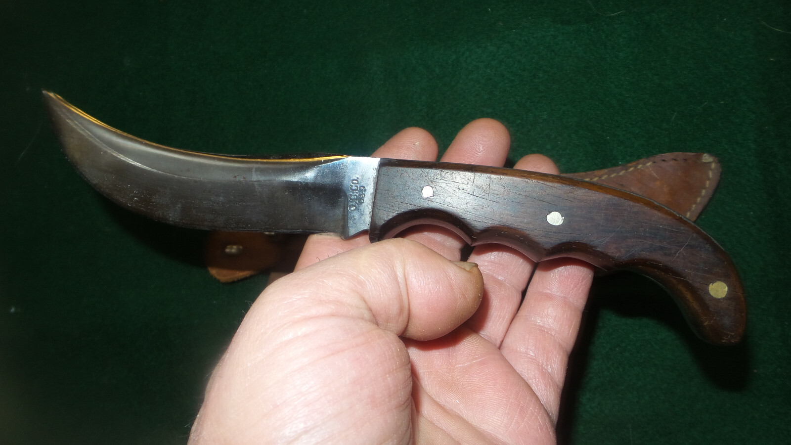 Scarce Vintage Othello Skinner/Trapper Knife & Sheath, #049, Heavy Tang, Germany