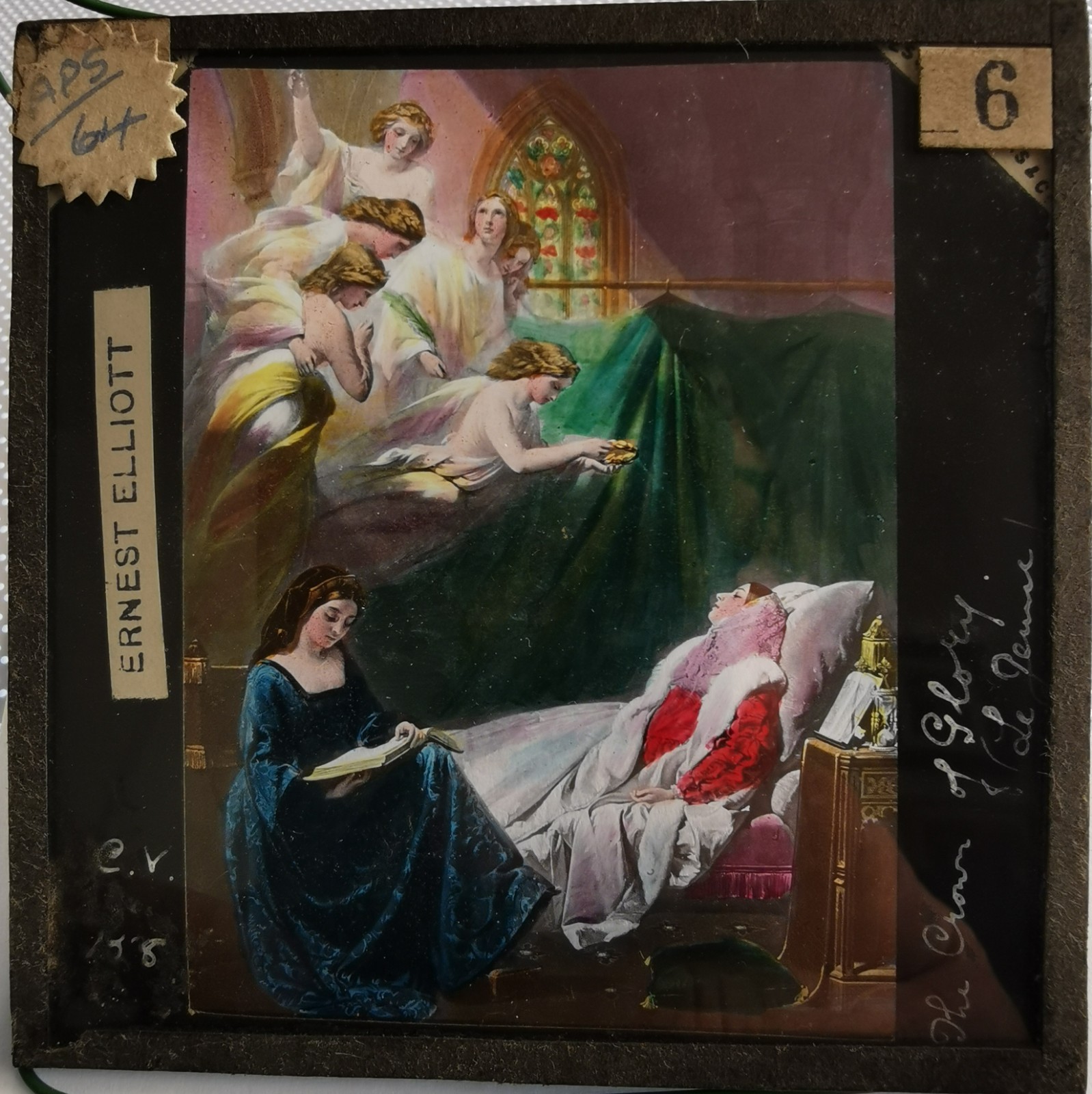 Antique Hand Tinted Religious Magic Lantern Slide \