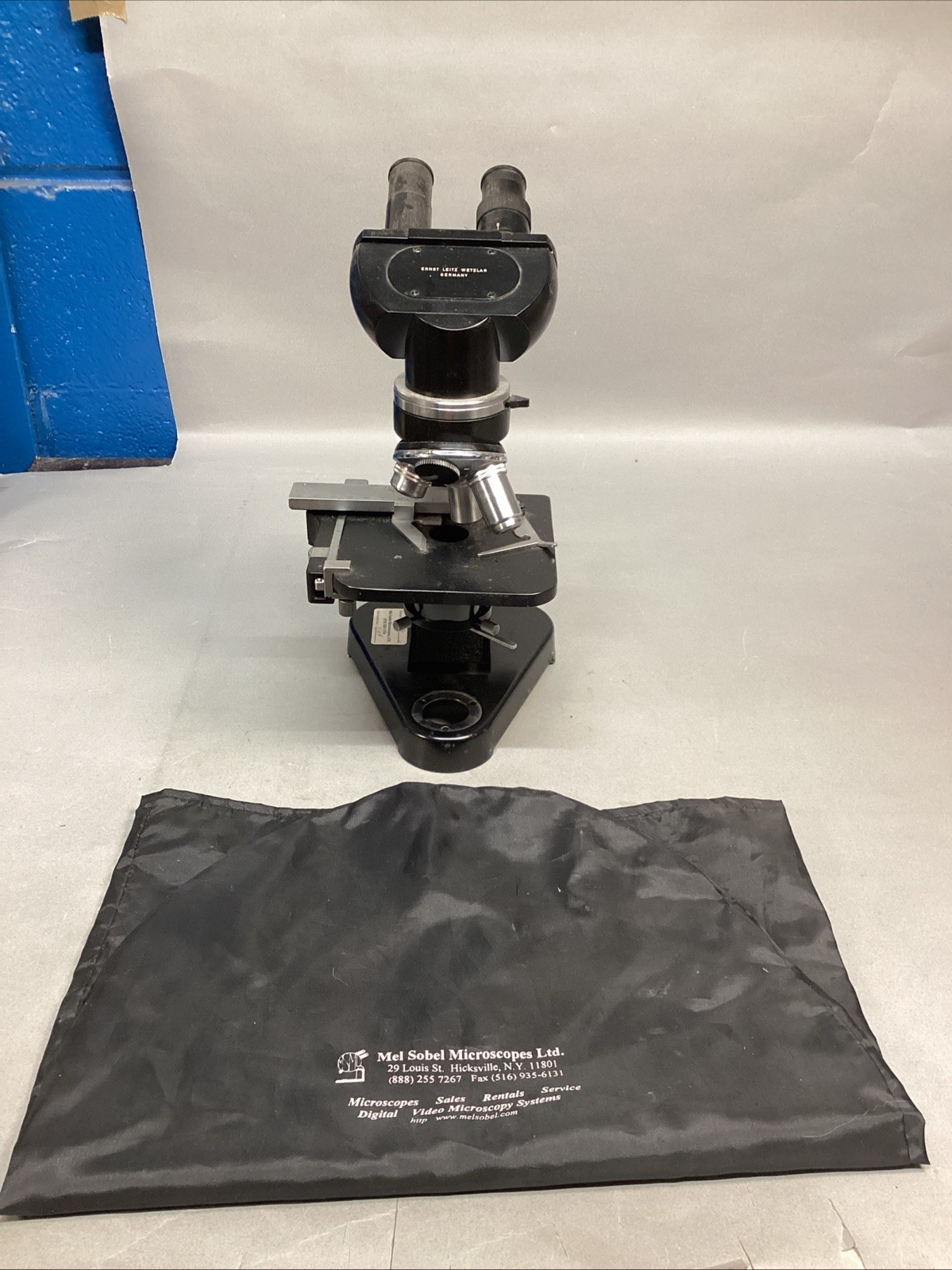 Vintage Ernst Leitz Wetzlar Microscope - Serial #740681 - Serviced By Mel Sobel 