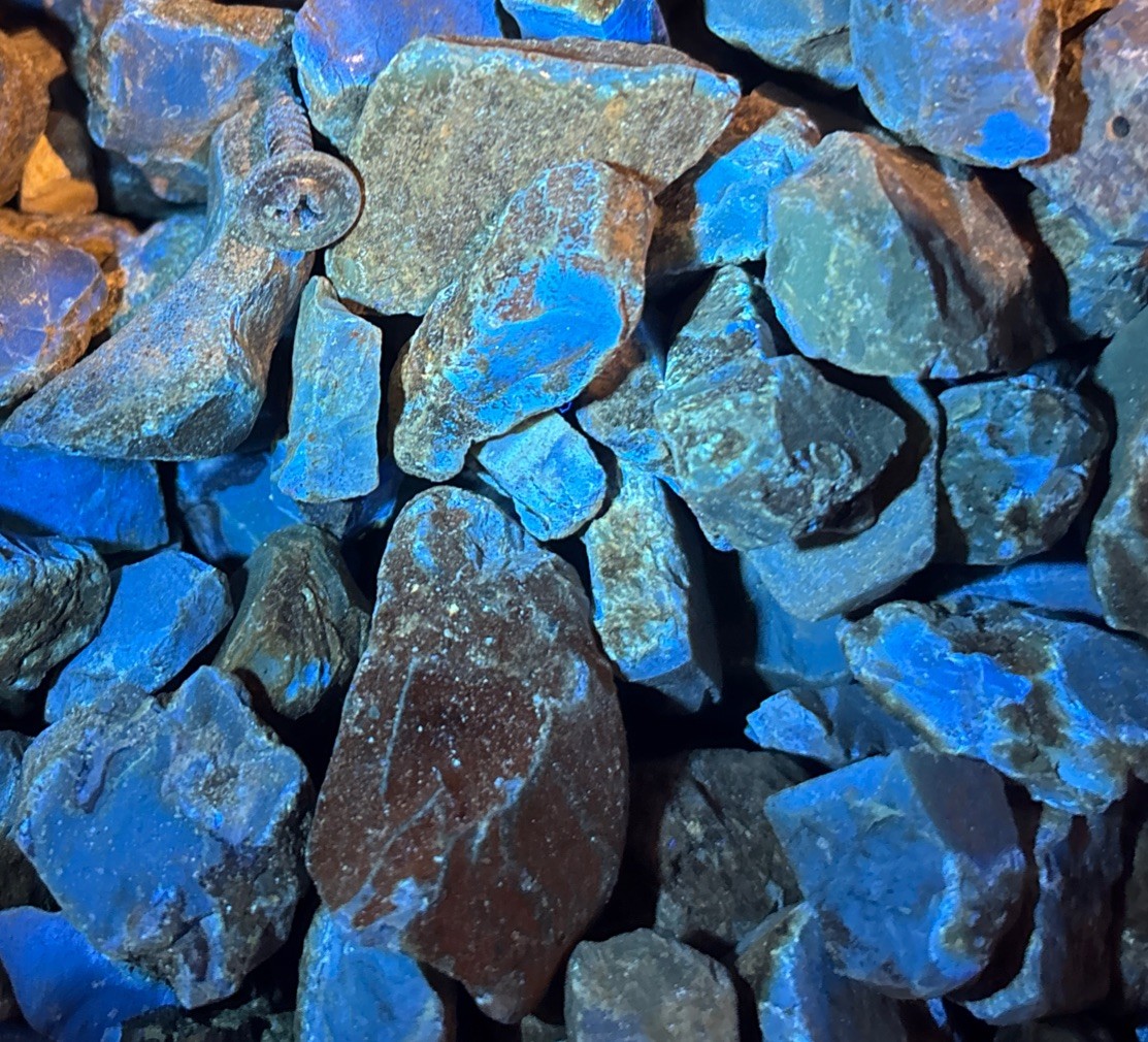 Indonesian blue amber 1/4 Lb Lot